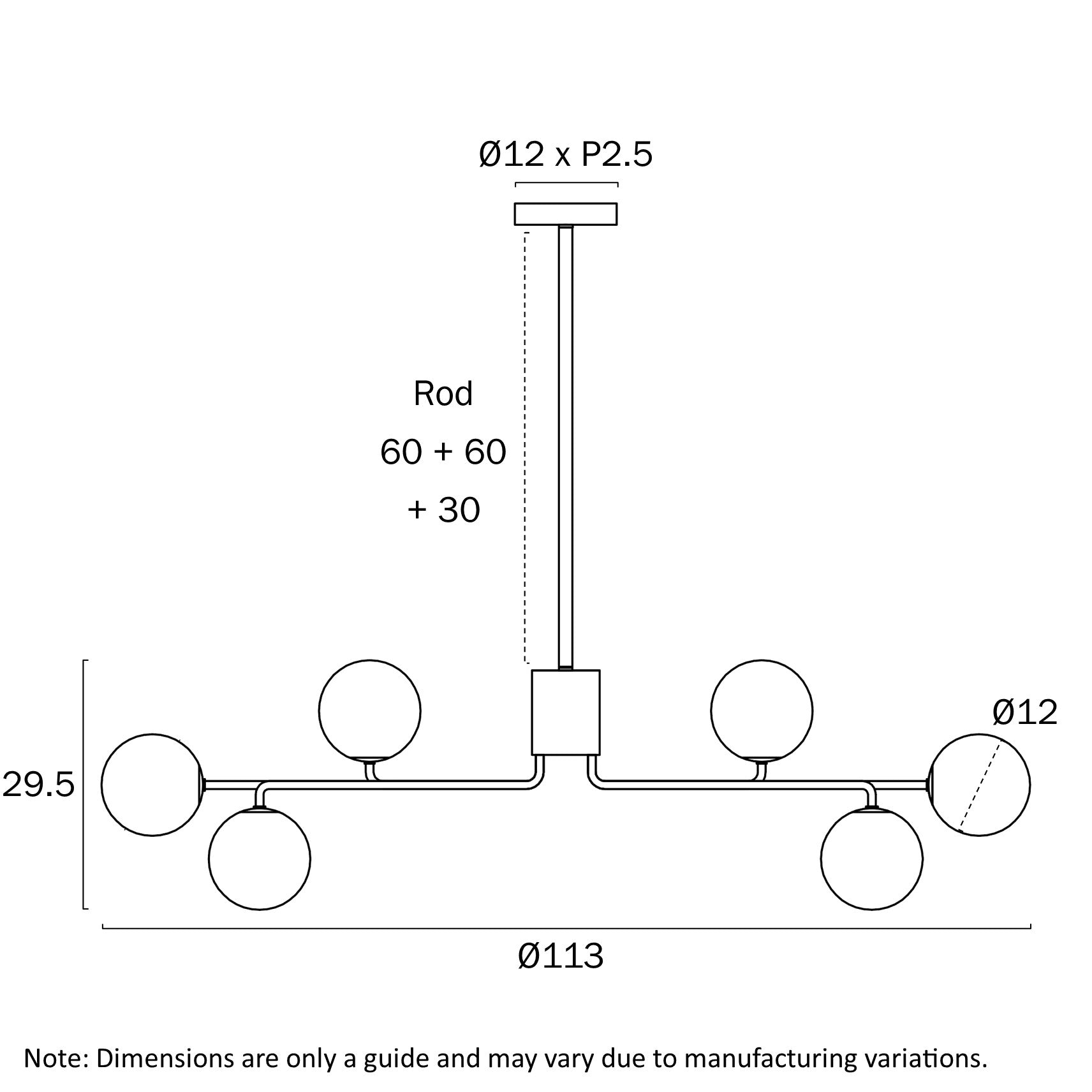 Felton Antique Gold 12 Light Pendant - Choice of 6 Glasses