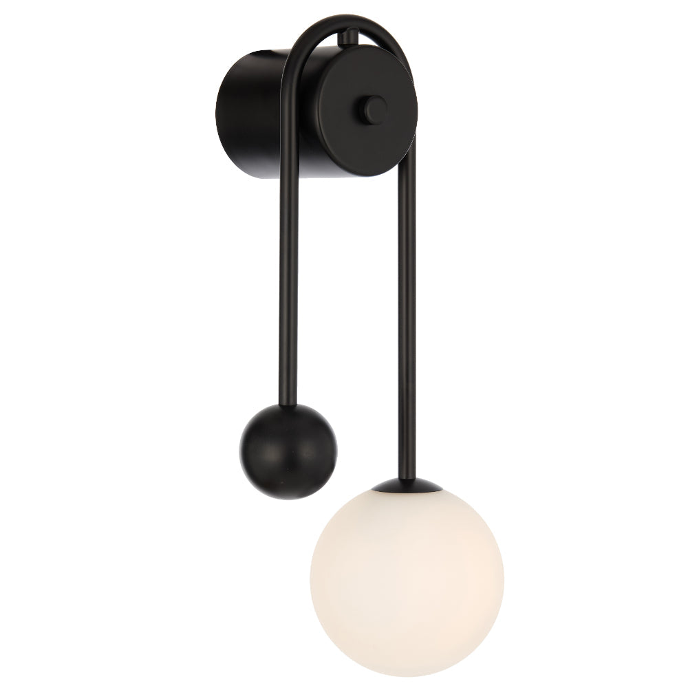 Felton Matt Black Arm Wall Light - Choice of 6 Glasses