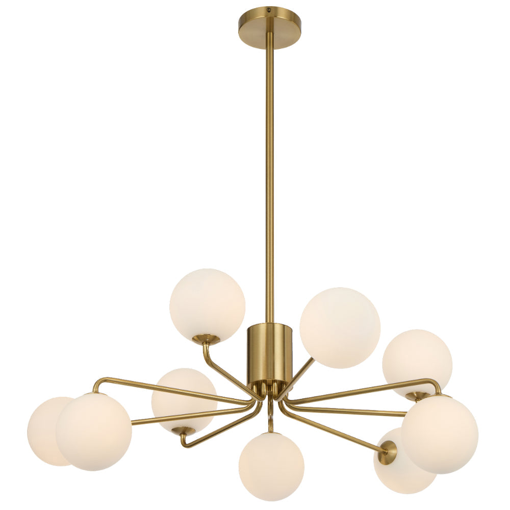 Felton Antique Gold 9 Light Pendant - Choice of 6 Glasses