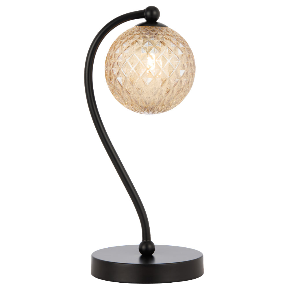 Felton Matt Black & Antique Gold Table Lamp - Choice of 6 Glasses
