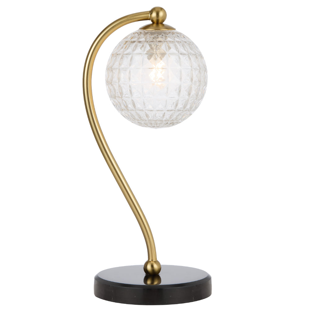 Felton Black Marble & Antique Gold Table Lamp - Choice of 6 Glasses