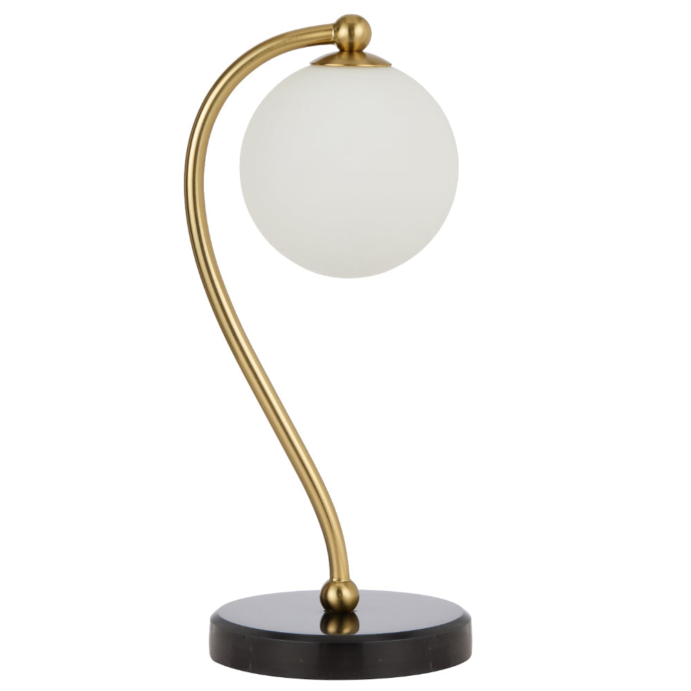 Felton Black Marble & Antique Gold Table Lamp - Choice of 6 Glasses