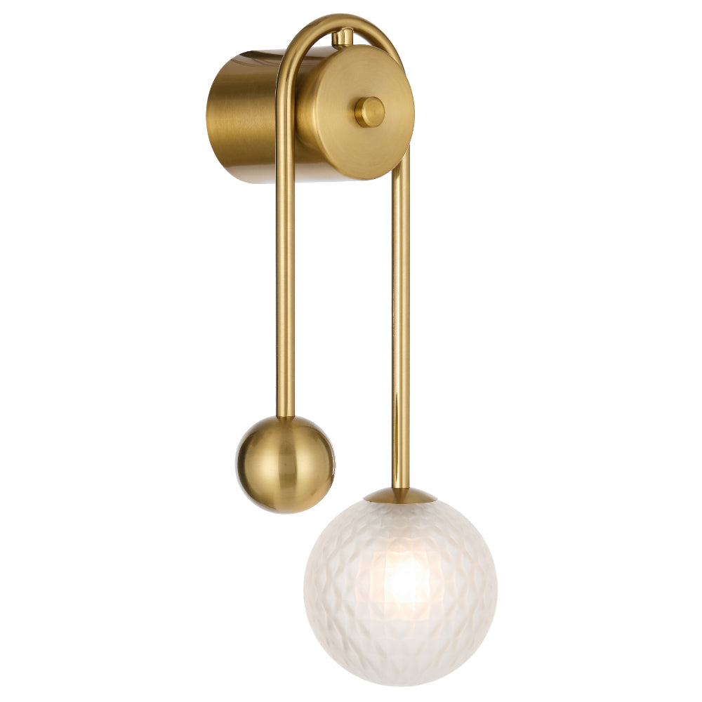 Felton Antique Gold Arm Wall Light - Choice of 6 Glasses