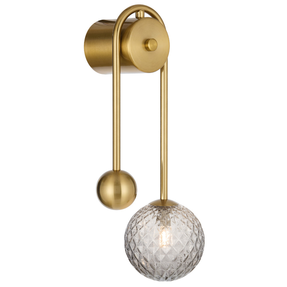 Felton Antique Gold Arm Wall Light - Choice of 6 Glasses
