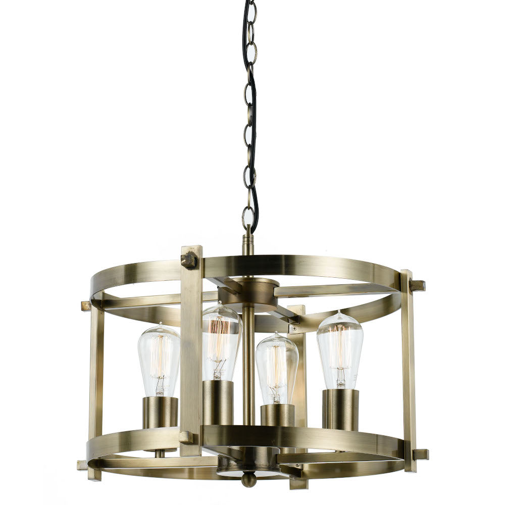 Finley 46 Nickel, Black or Antique Brass 4 Light Pendant