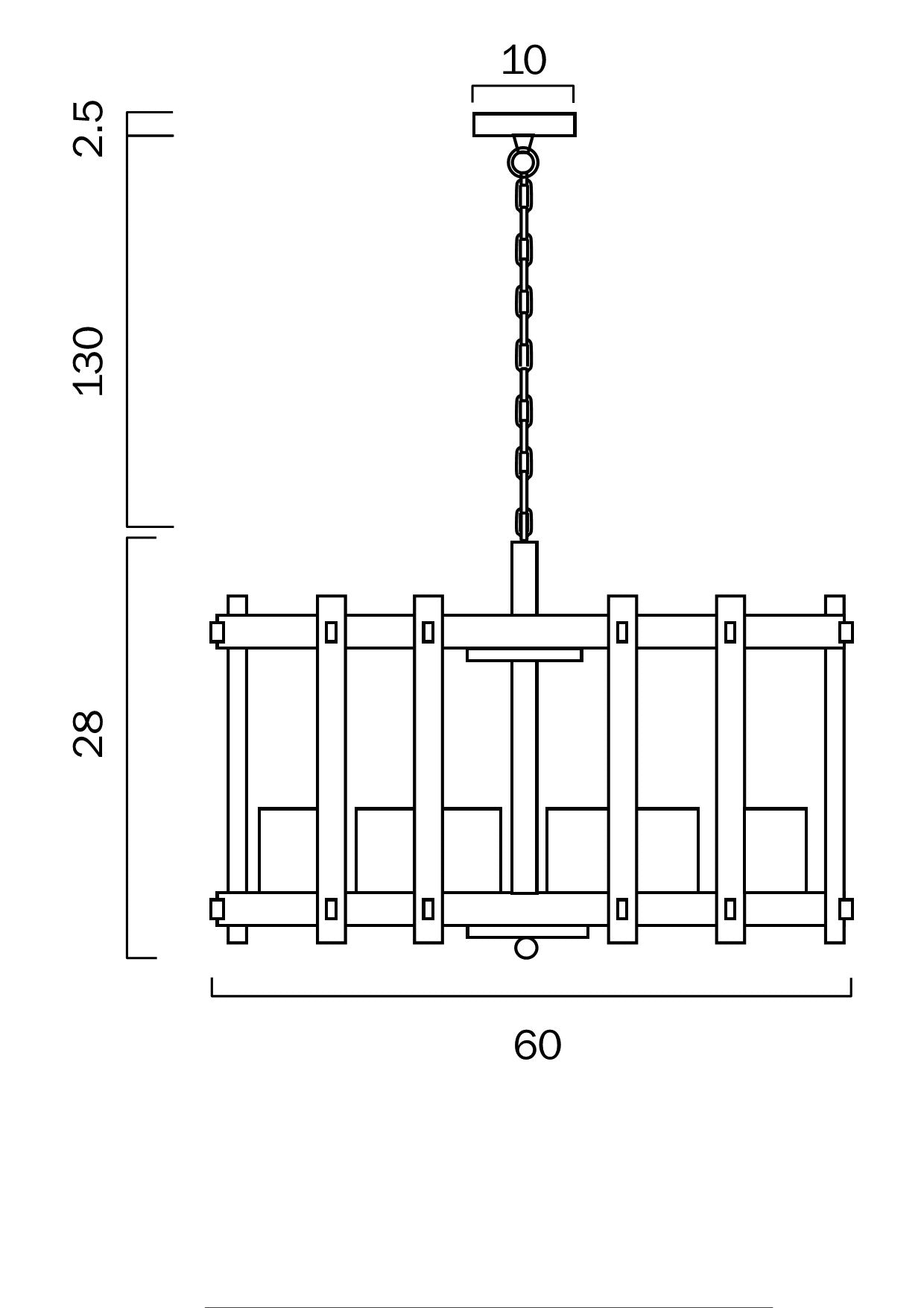 Finley 60 Nickel or Antique Brass 6 Light Pendant