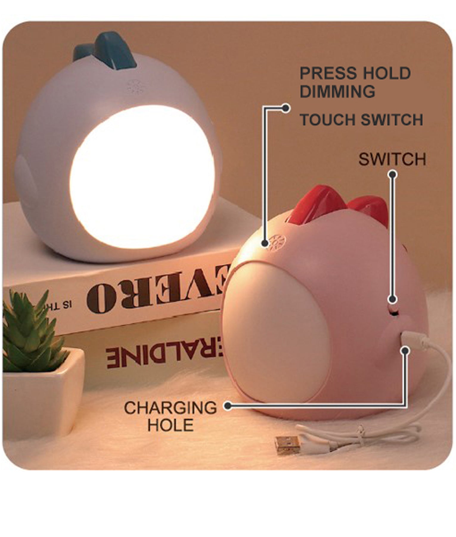 FRANGO: LED Tri-CCT Chicken Nightlight Dimmable USB DC 5V Rechargeable