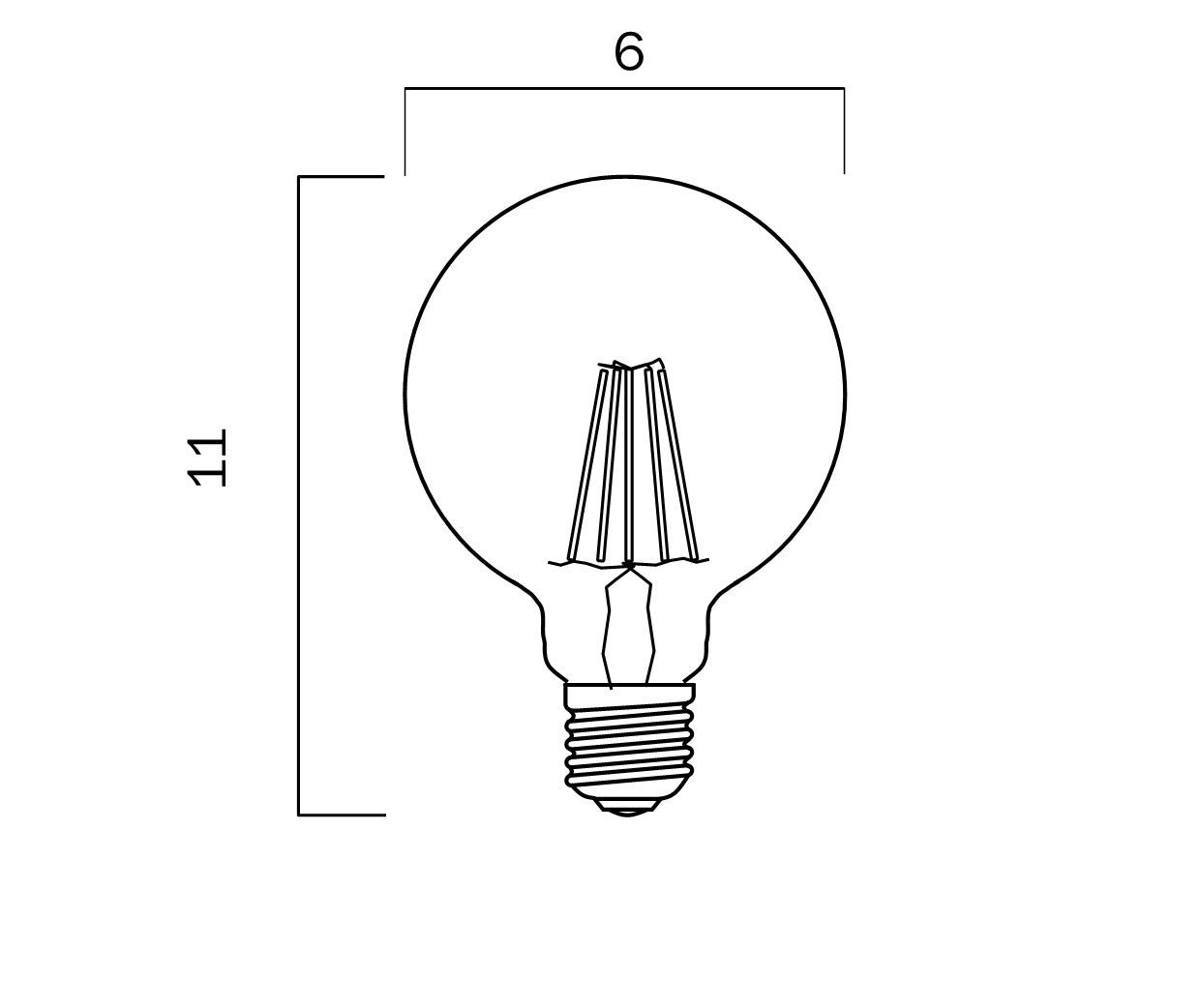 A60 8W E27 3000K Clear LED Globe Dimmable