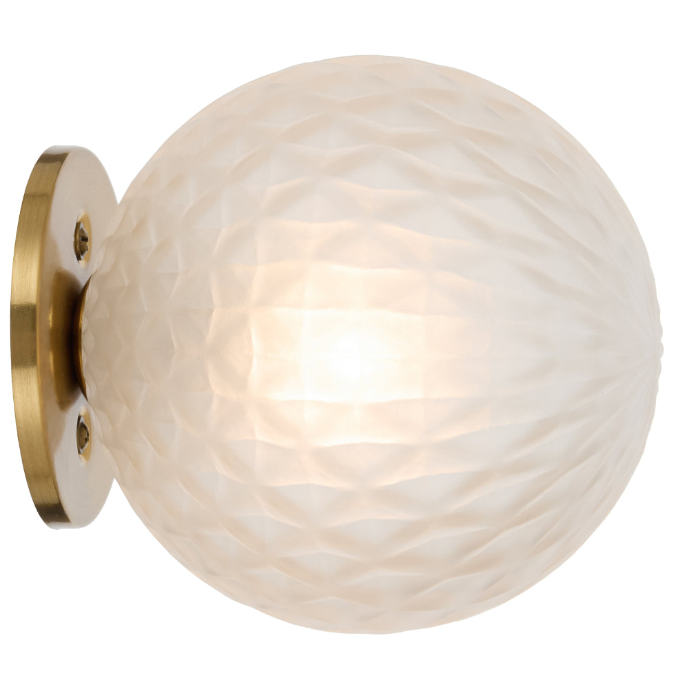 Gaston Antique Gold Wall Light with Choice of 6 Glass Colours and Textures