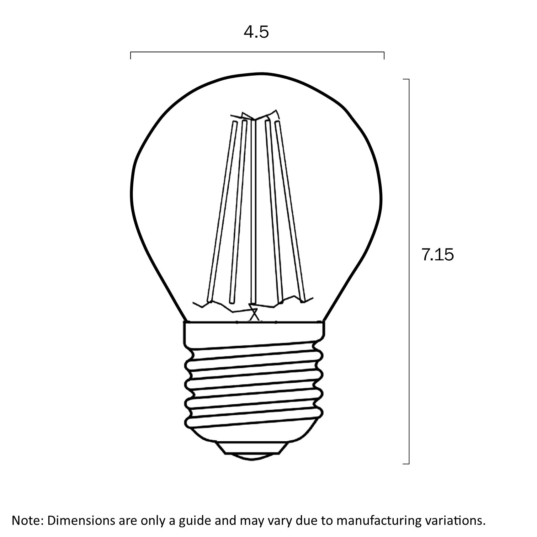 Fancy Round G45 4W E27 Clear Dimmable LED Globe