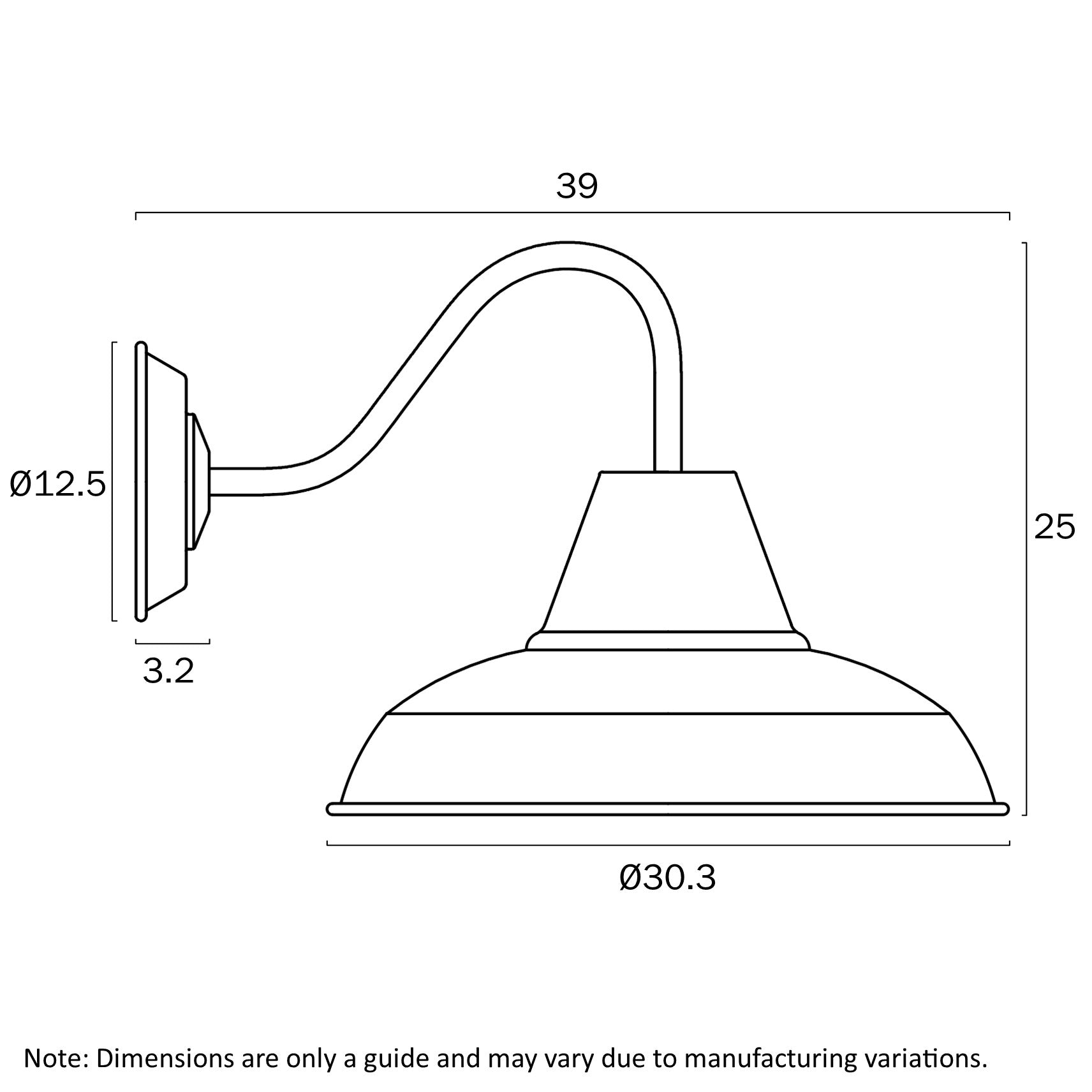 Gordon White or Black IP43 Exterior Wall Light
