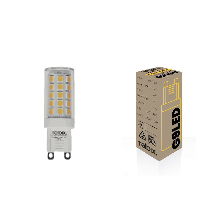 G9 3W  3000K,4000K or 5000K Clear Non-Dim LED Globe