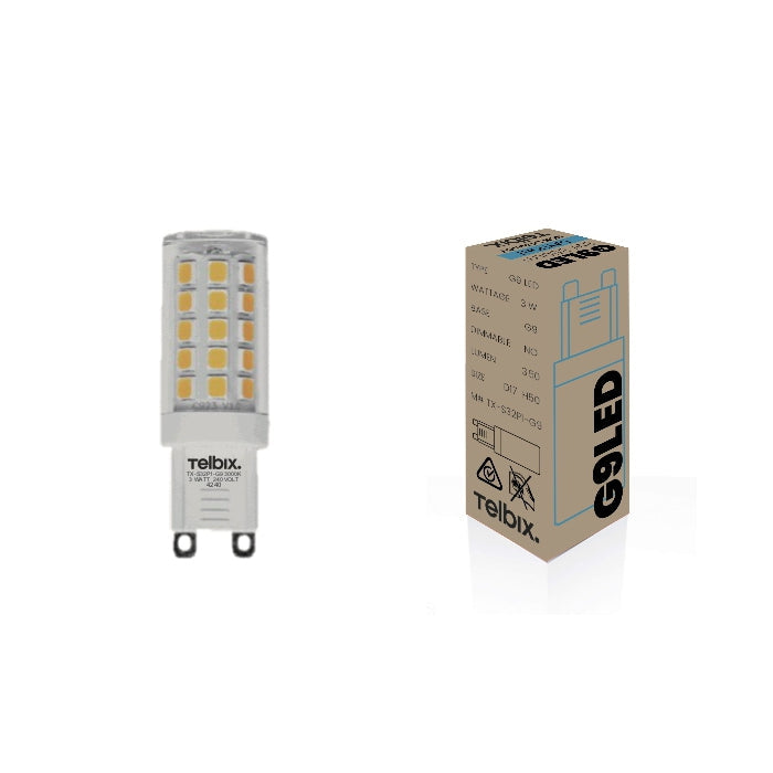 G9 3W  3000K,4000K or 5000K Clear Non-Dim LED Globe