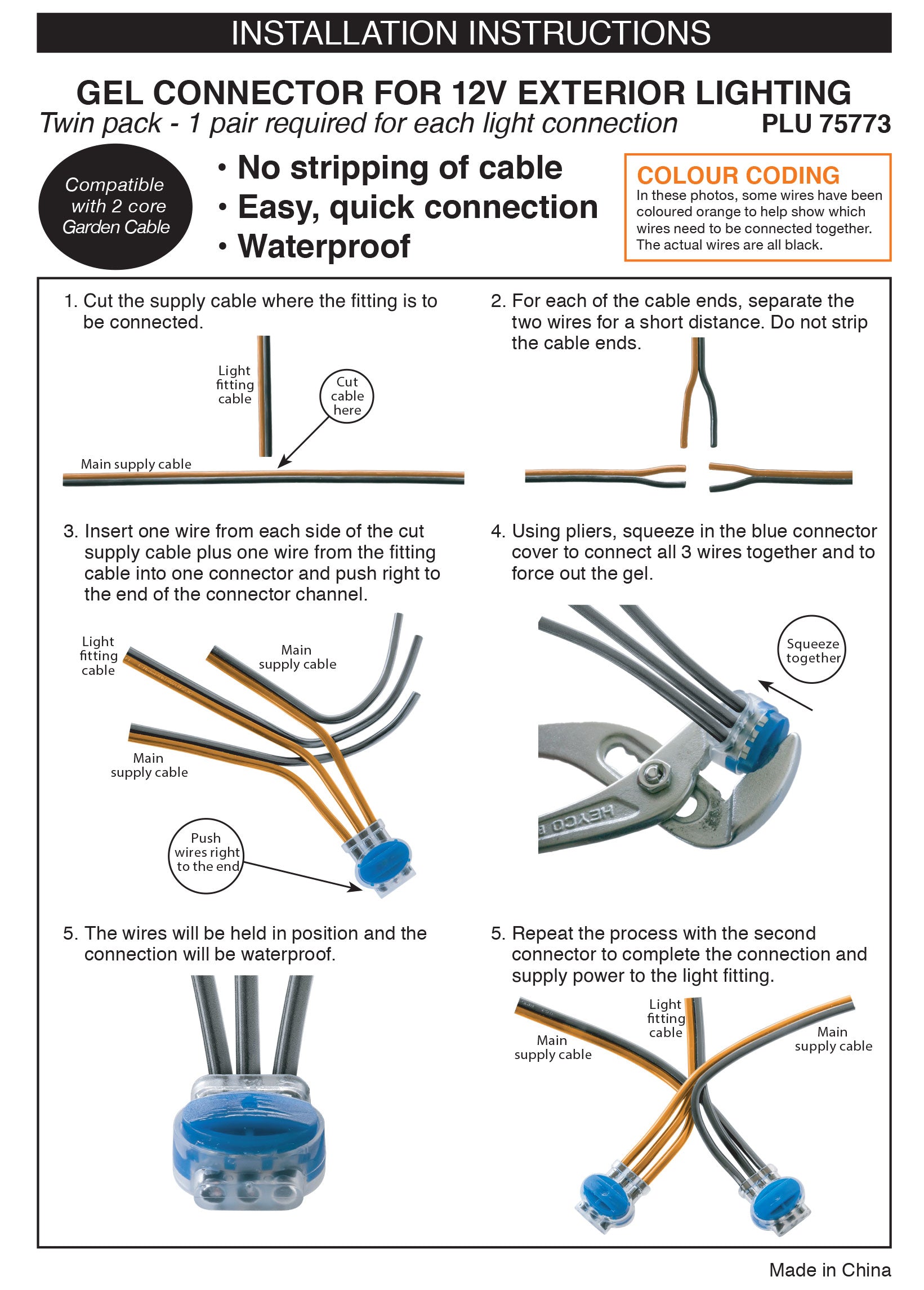 Gel Connector 12V Gel Connectors For Garden Lights