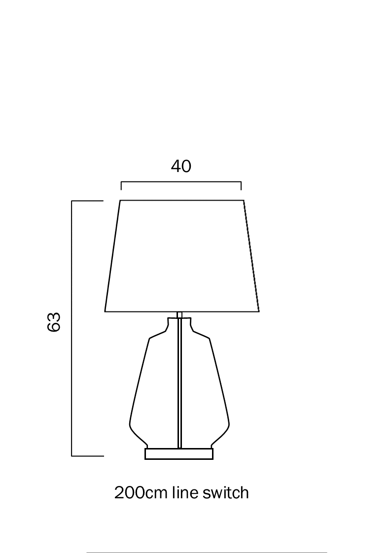 Harper Smoke Glass Table Lamp with White Fabric Shade