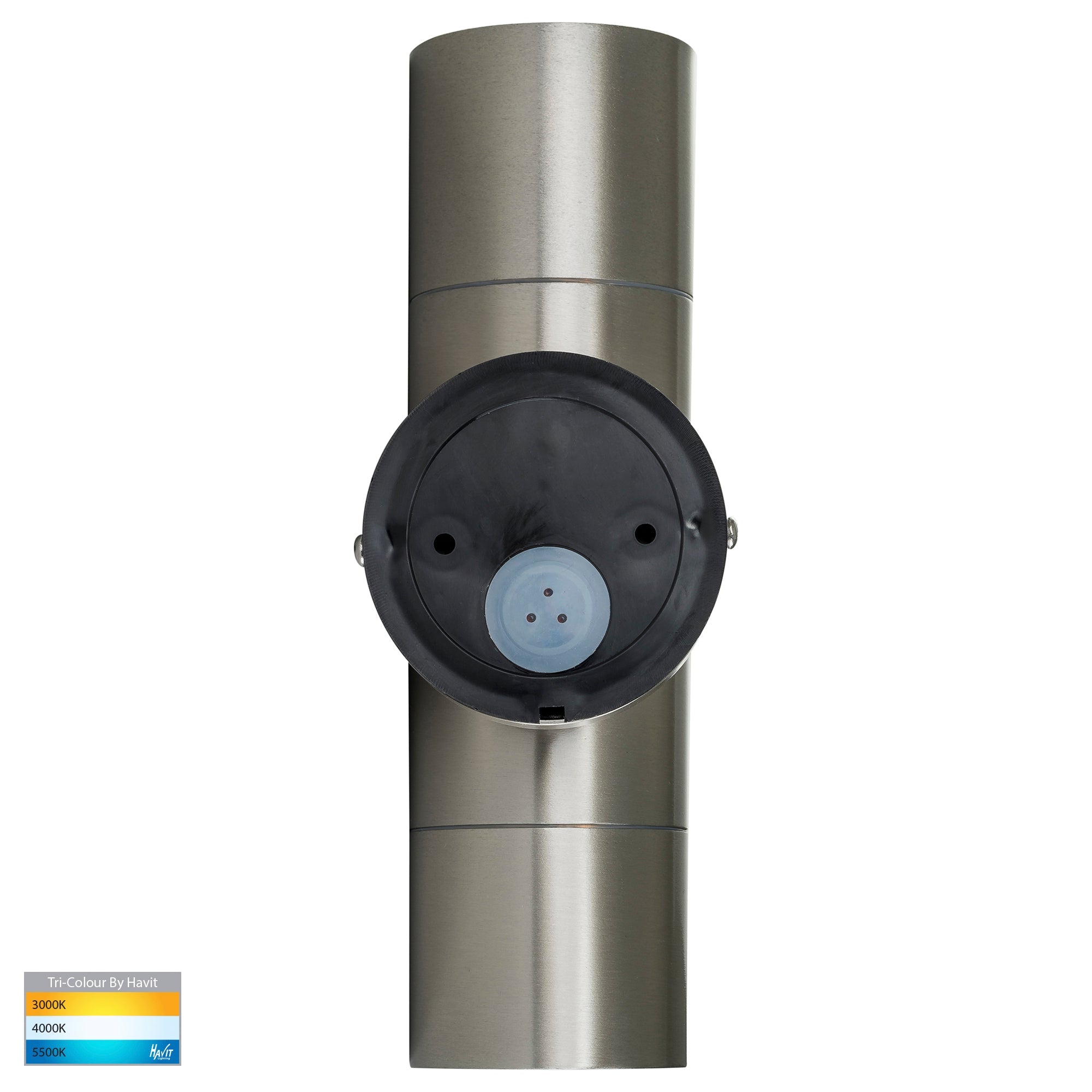 HV1072T - Fortis Stainless Steel TRI Colour Up & Down Wall Pillar Lights