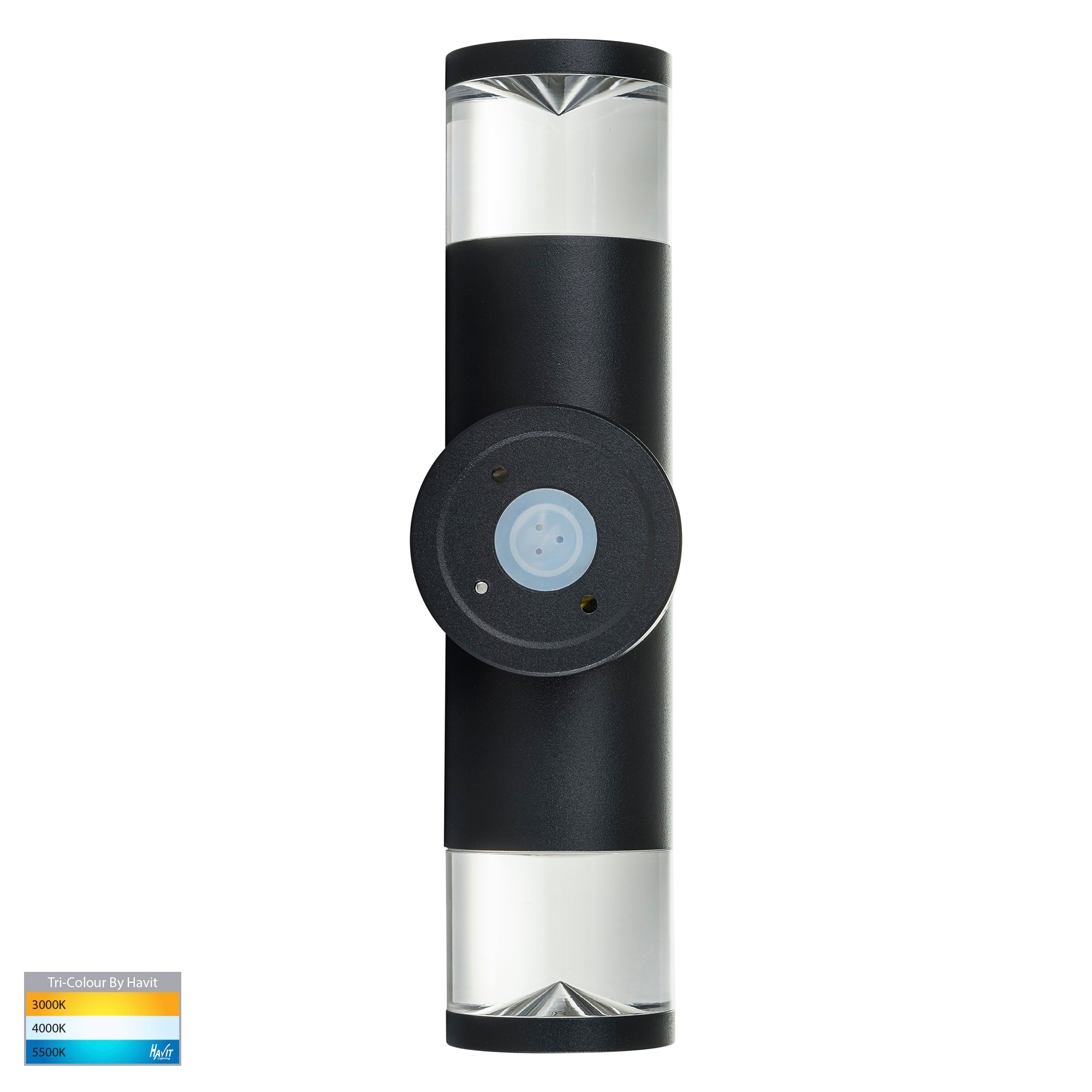 HV1089T-BLK-240V - Highlite Black TRI Colour Up & Down Wall Pillar Lights