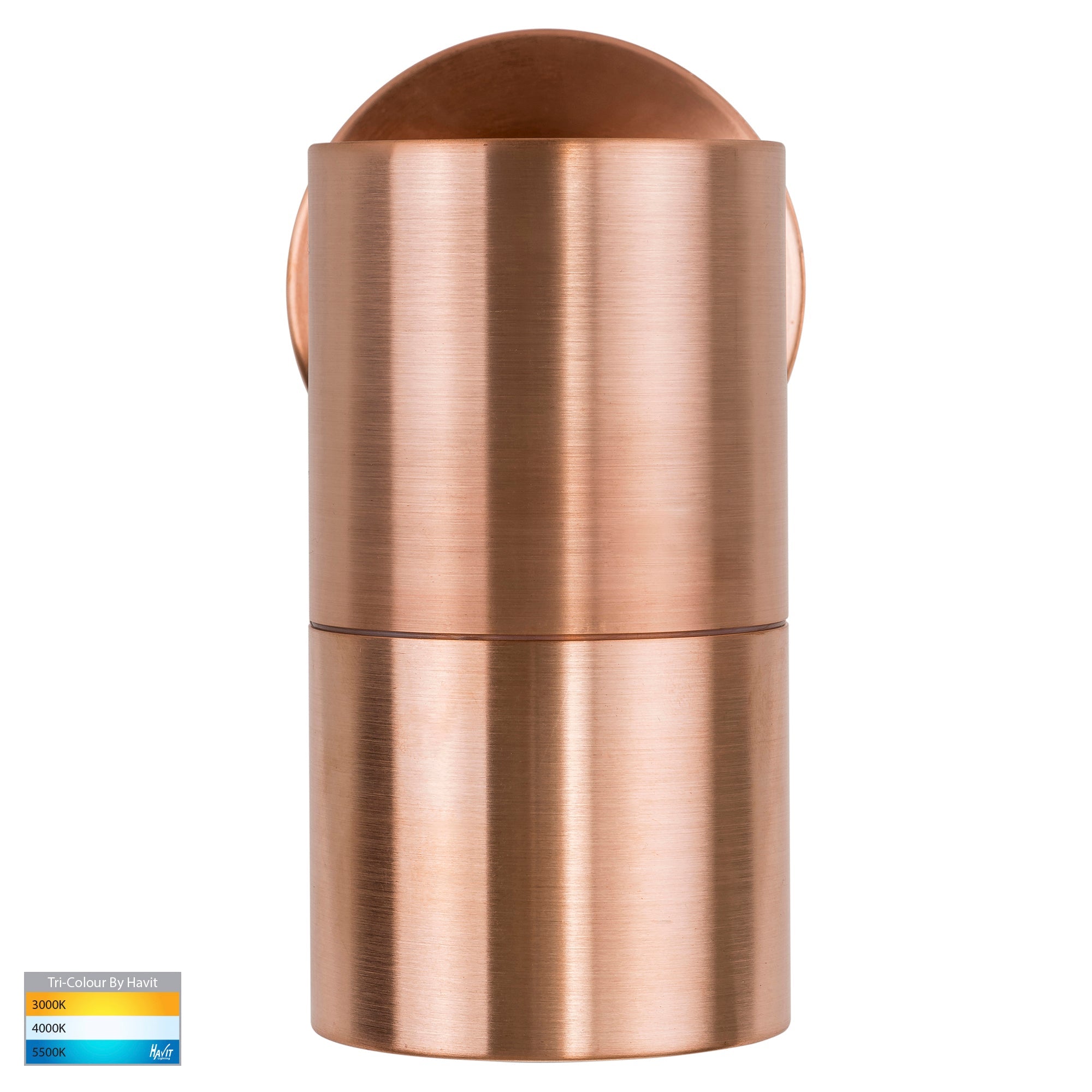 HV1115T-HV1117T - Tivah Solid Copper TRI Colour Fixed Down Wall Pillar Lights
