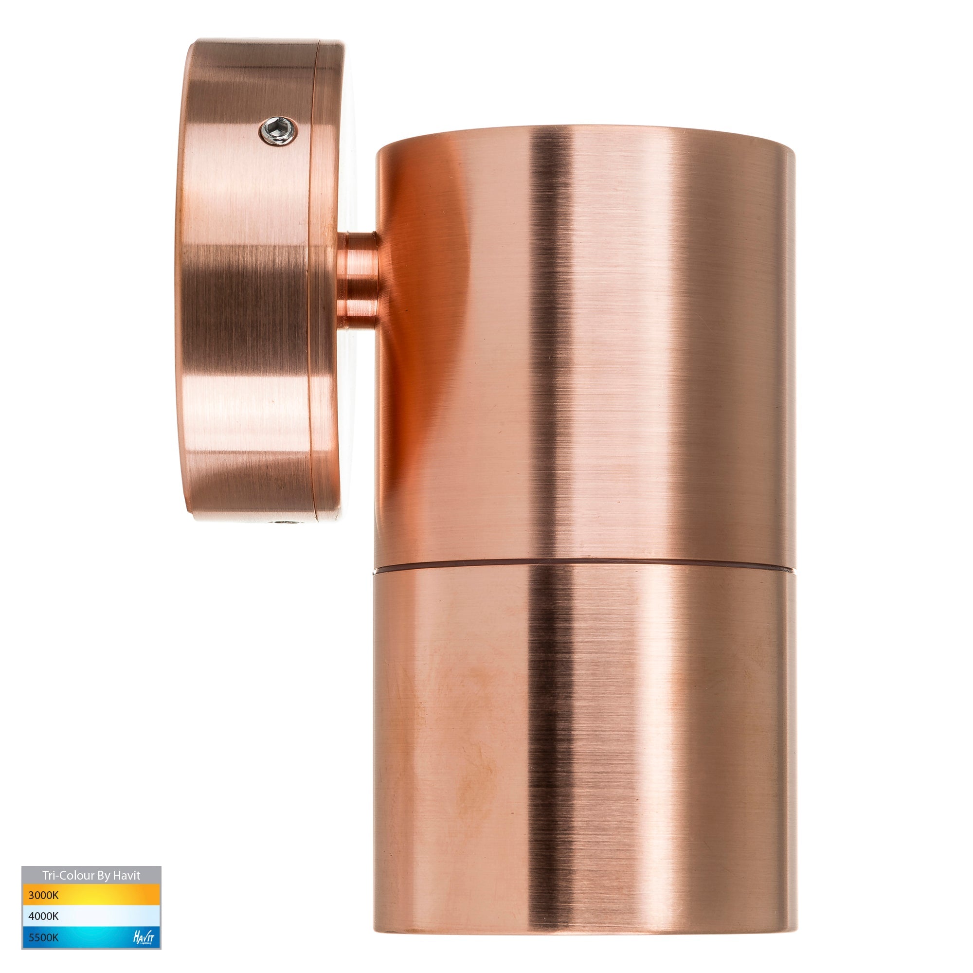 HV1115T-HV1117T - Tivah Solid Copper TRI Colour Fixed Down Wall Pillar Lights