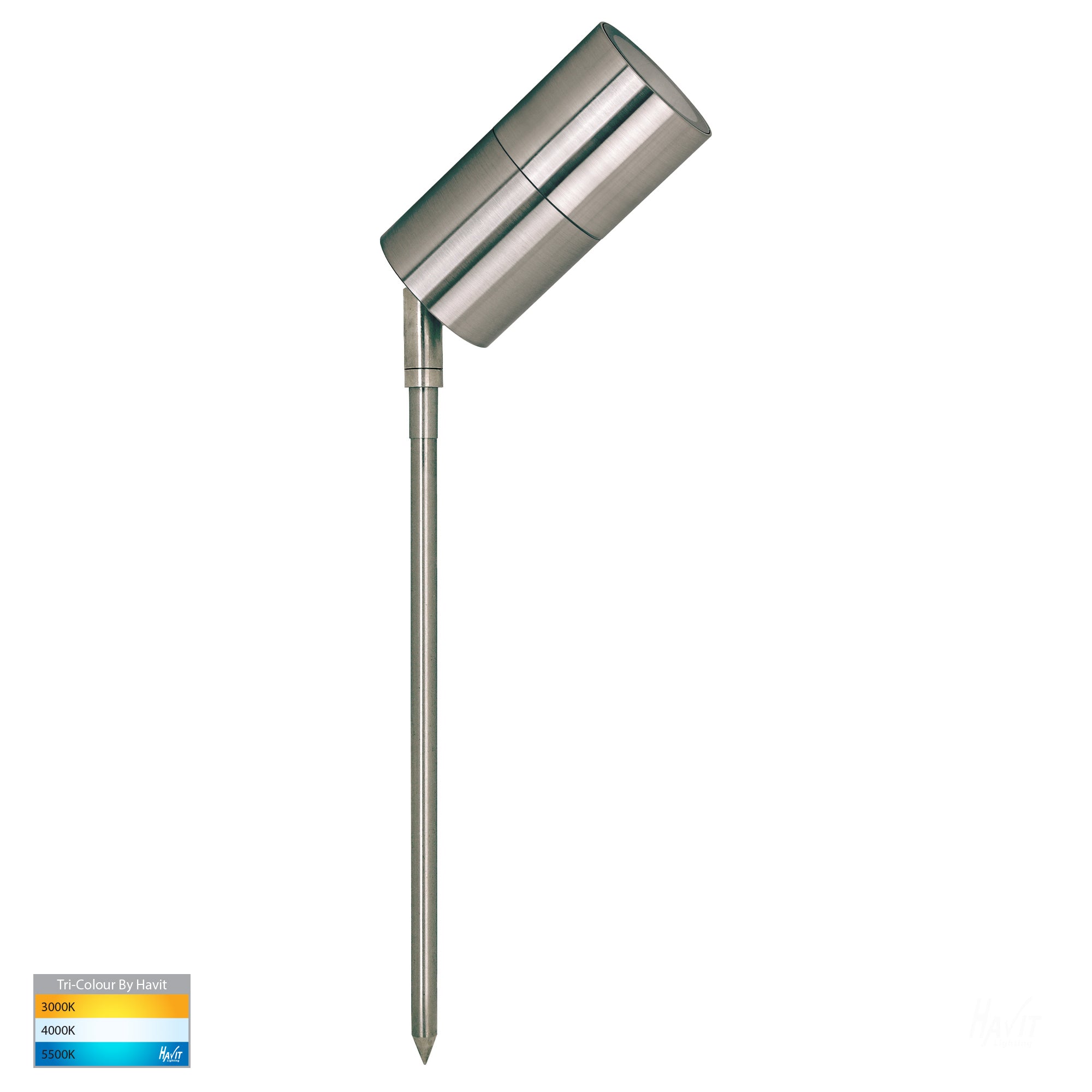 HV1409T - Fortis Stainless Steel TRI Colour Single Adjustable LED Spike Light
