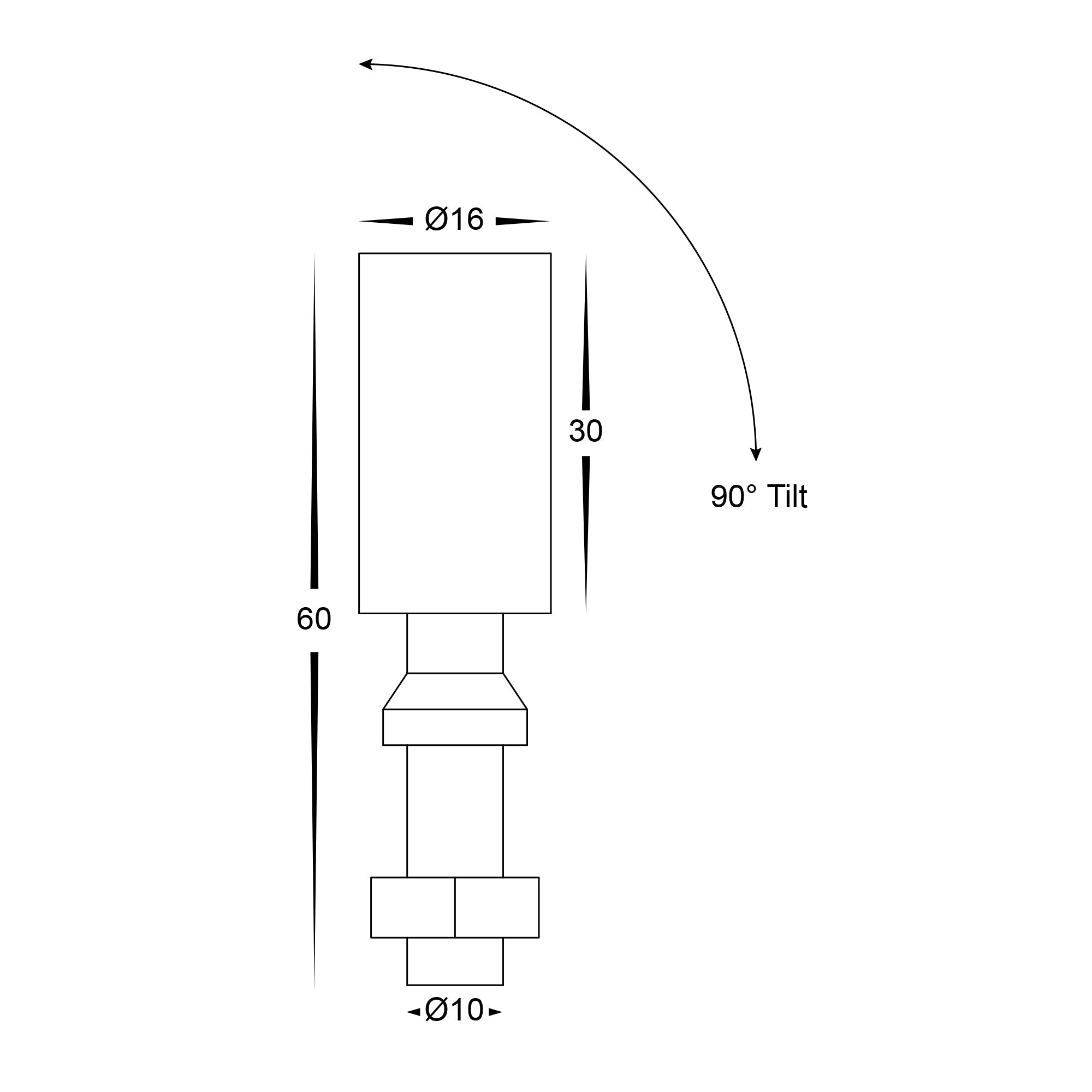 HV1433T-BLK - Spar Aluminium Black Spike or Surface Mounted Spot Light