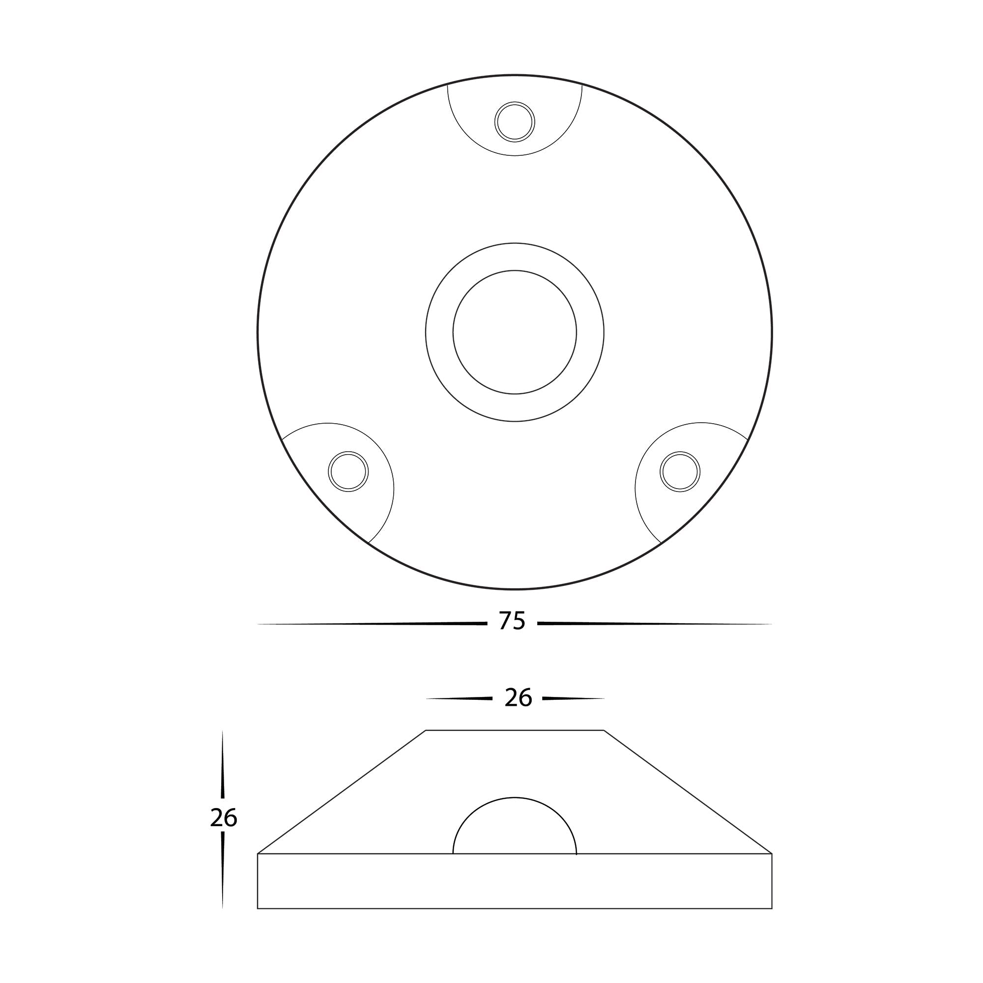 HV145-AB-BASE - Antique Brass Surface Mounted Base