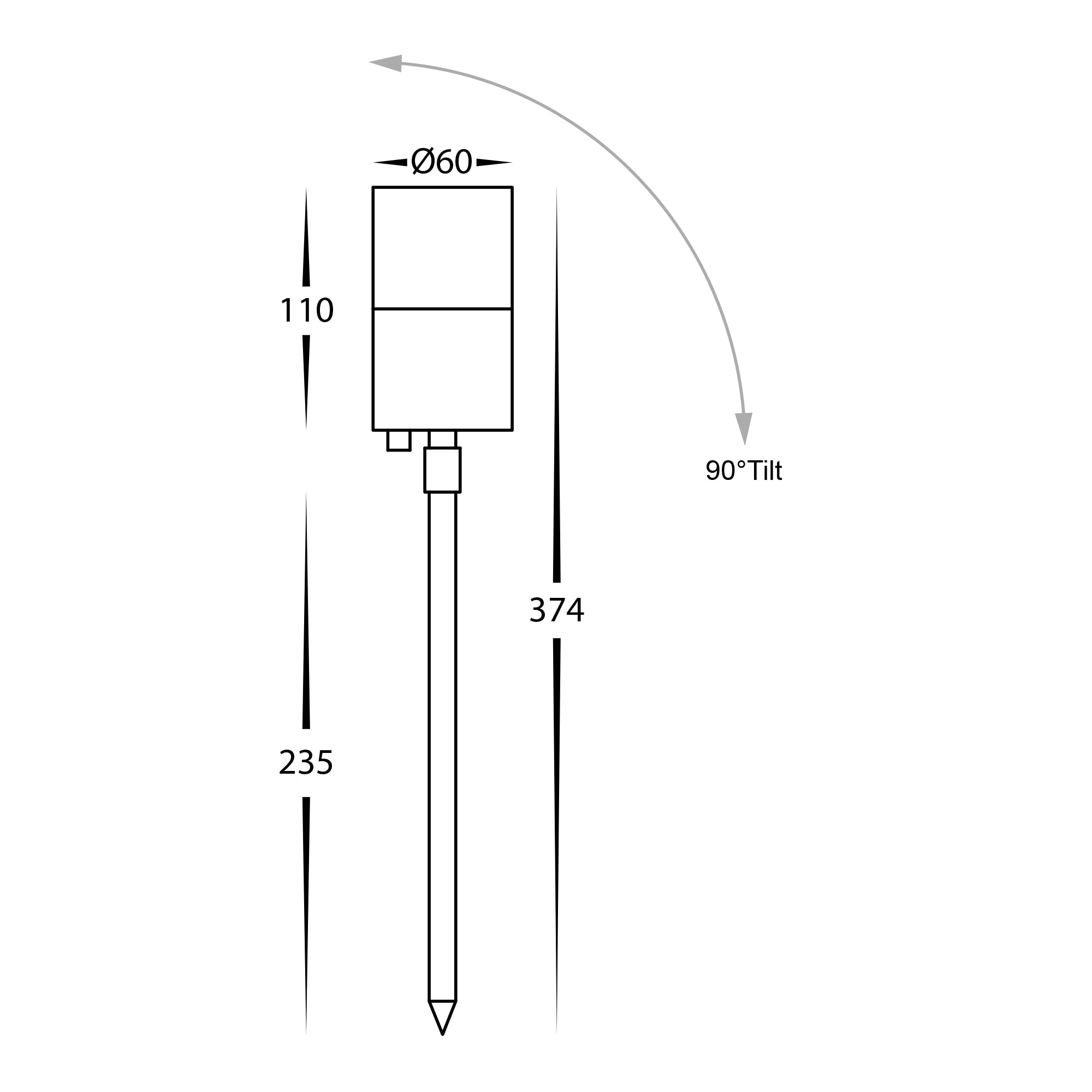 HV1457T - Tivah Solid Brass TRI Colour LED Garden Spike Light
