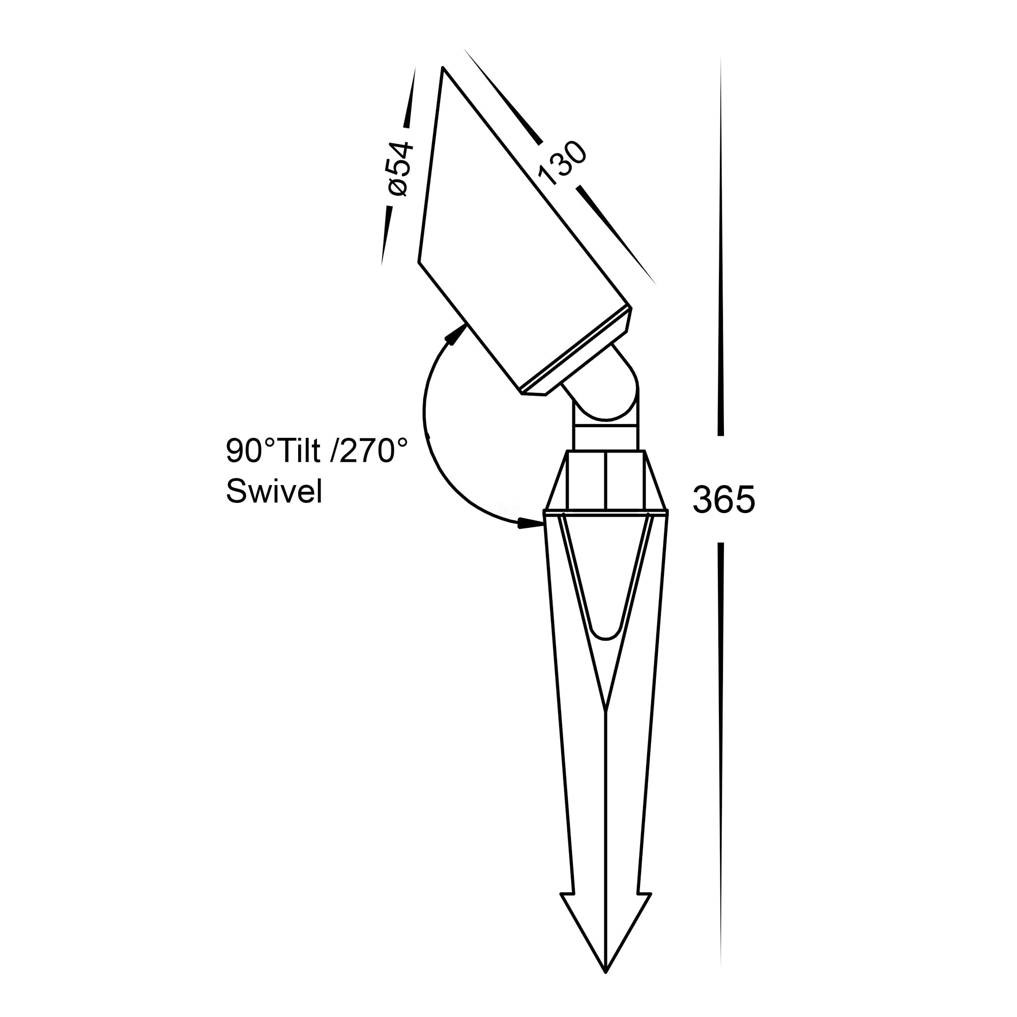 HV1458T-BLK - Shawl Black 5w LED Garden Spike Light