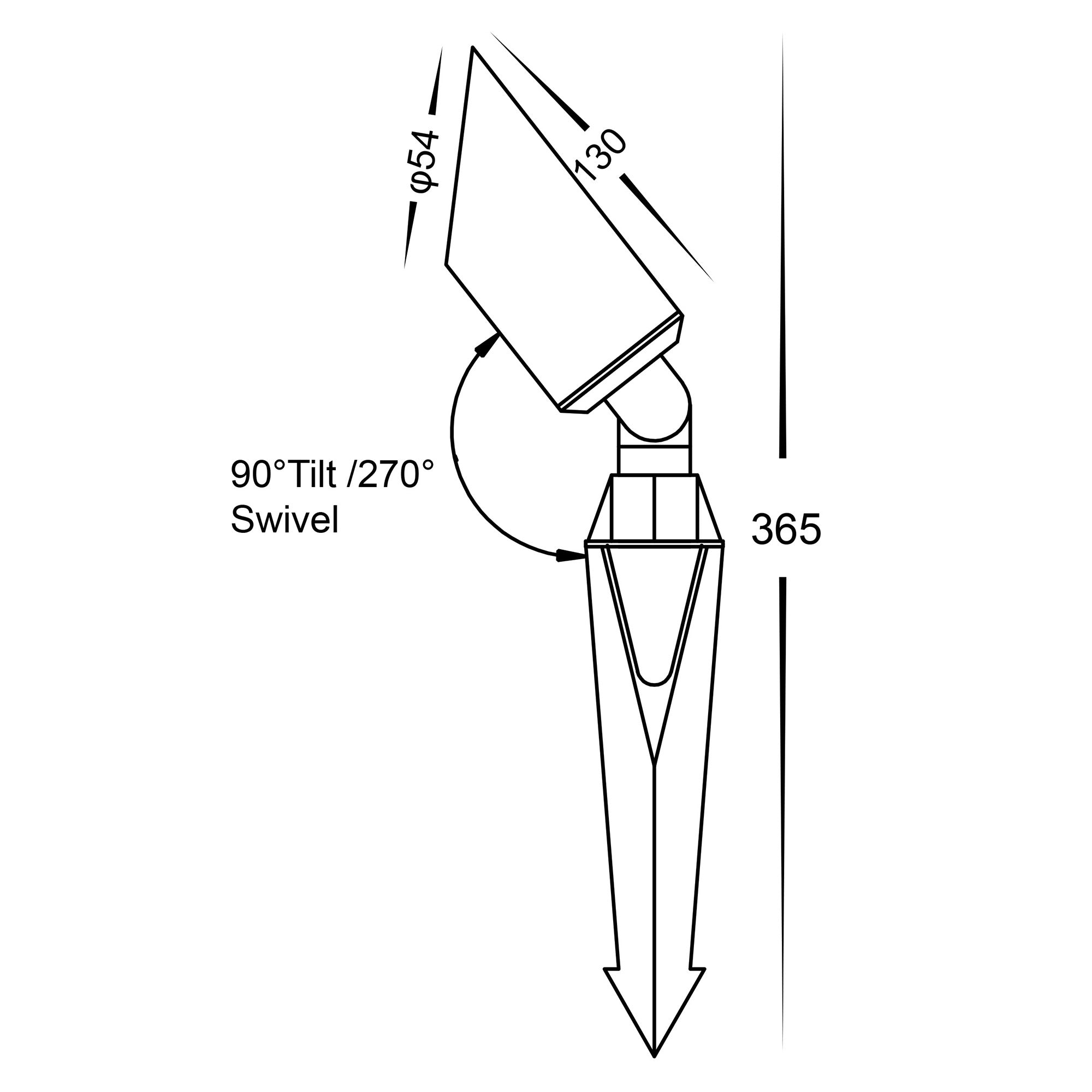 HV1458T - Shawl Antique Brass 5w LED Garden Spike Light