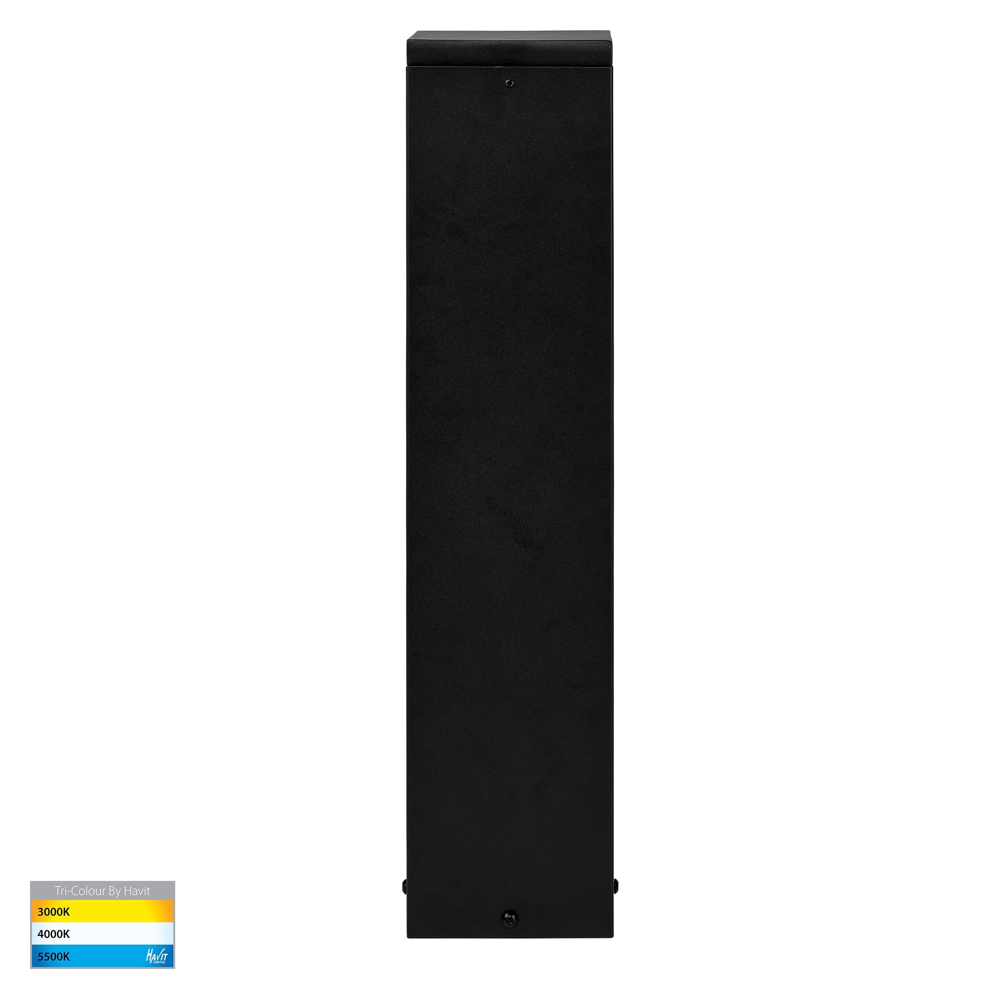 HV1630T-BLK-240V-SQ | HV1630T-BLK-24V-SQ- Fedor Square Aluminium Black Tri Colour LED Bollard Light