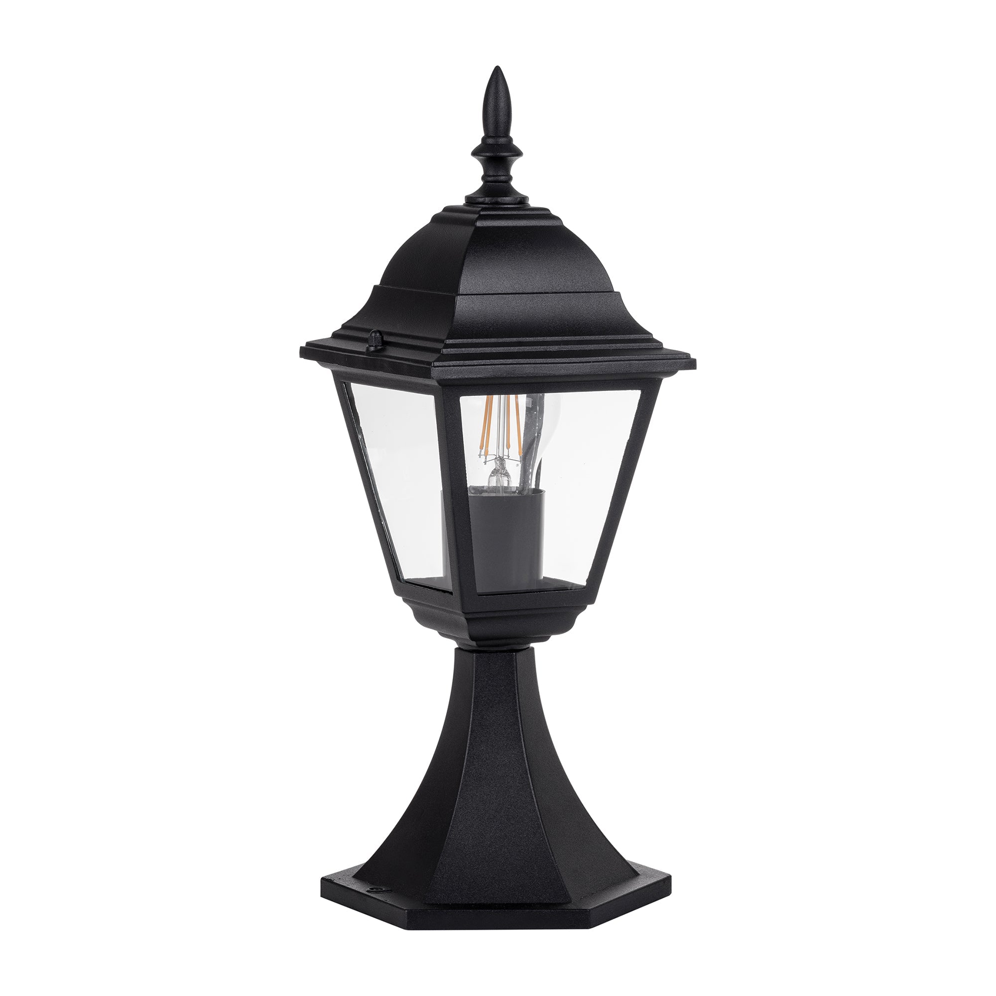 HV1651W-BLK - Newark Aluminium Black 4 Panel Pillar Light