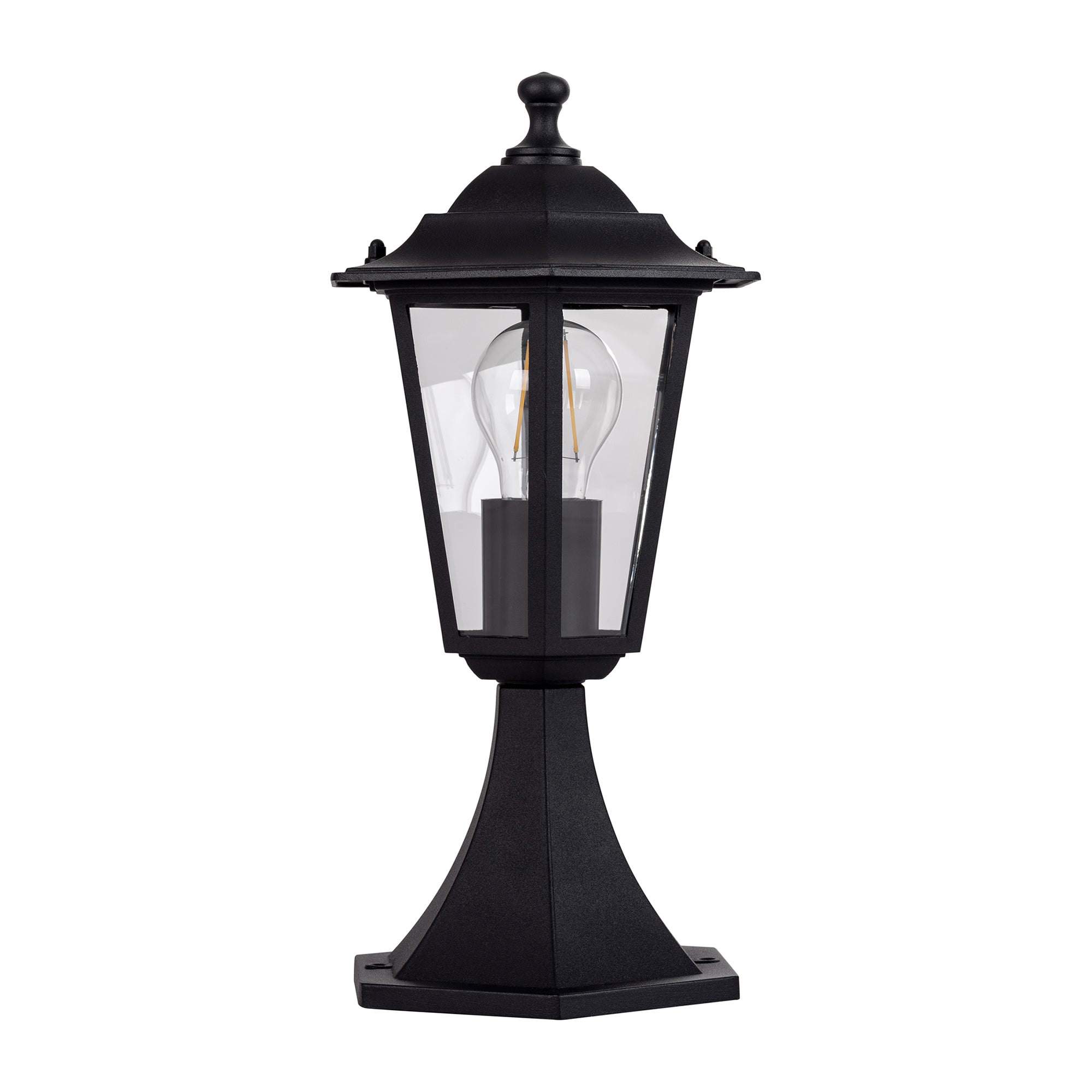 HV1652W-BLK - Fibra Aluminium Black 6 Panel Pillar Light