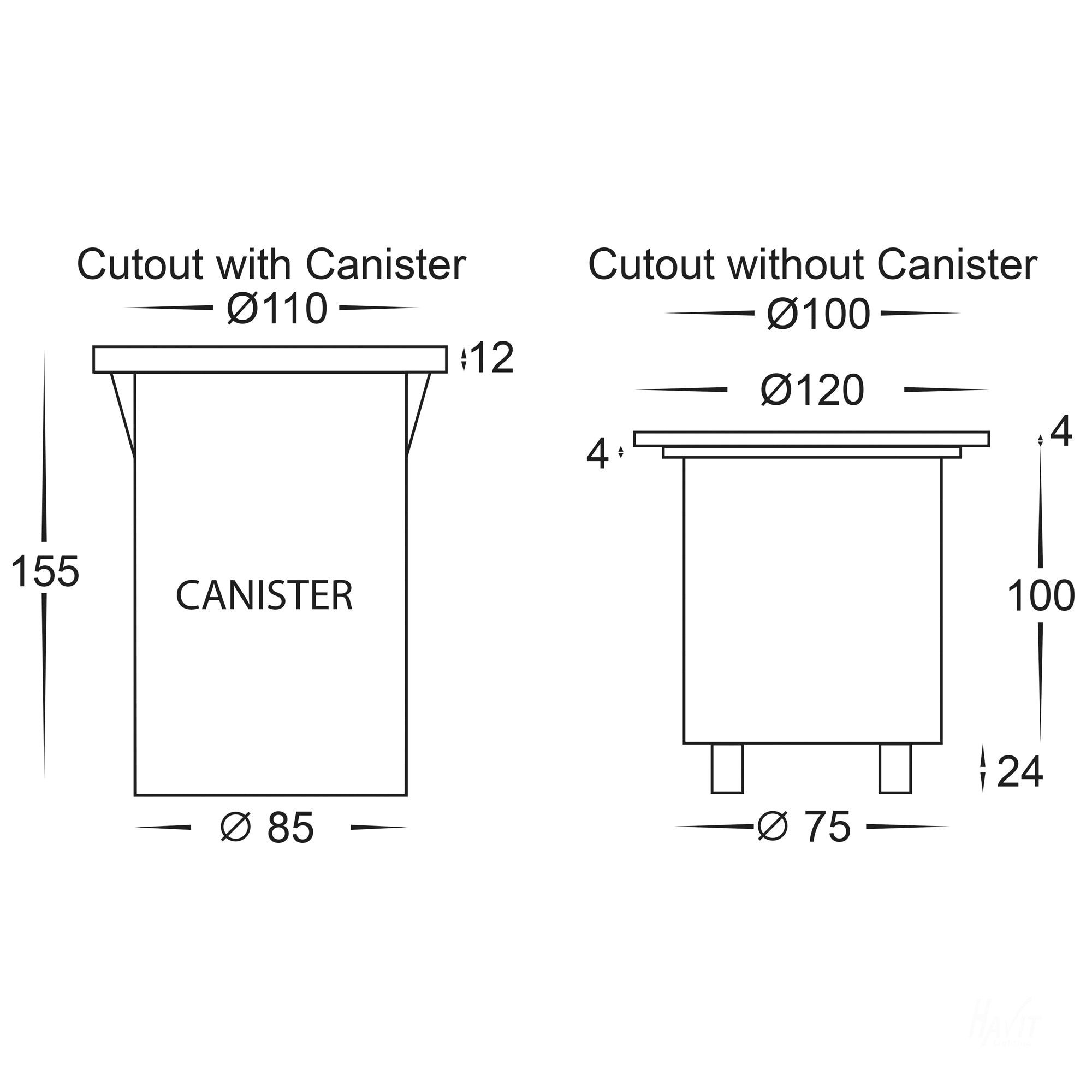 HV1801T - HV1806T - Metro Round 316 Stainless Steel TRI Colour Inground Lights