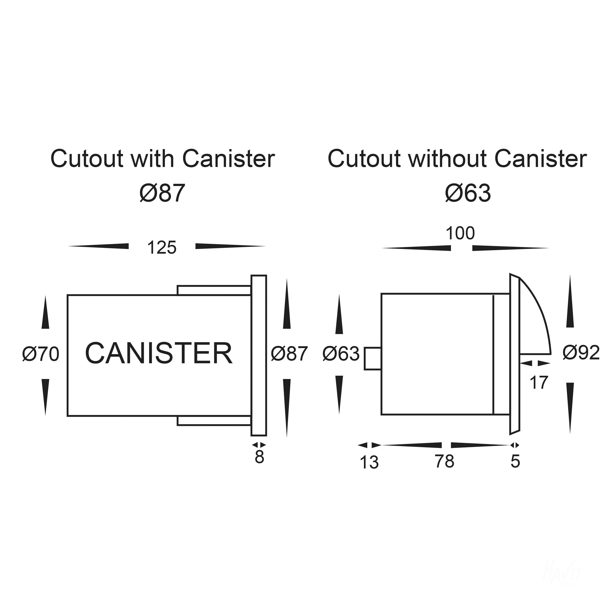 HV19012T-CP - Ollo Copper TRI Colour LED Step Light With Eyelid