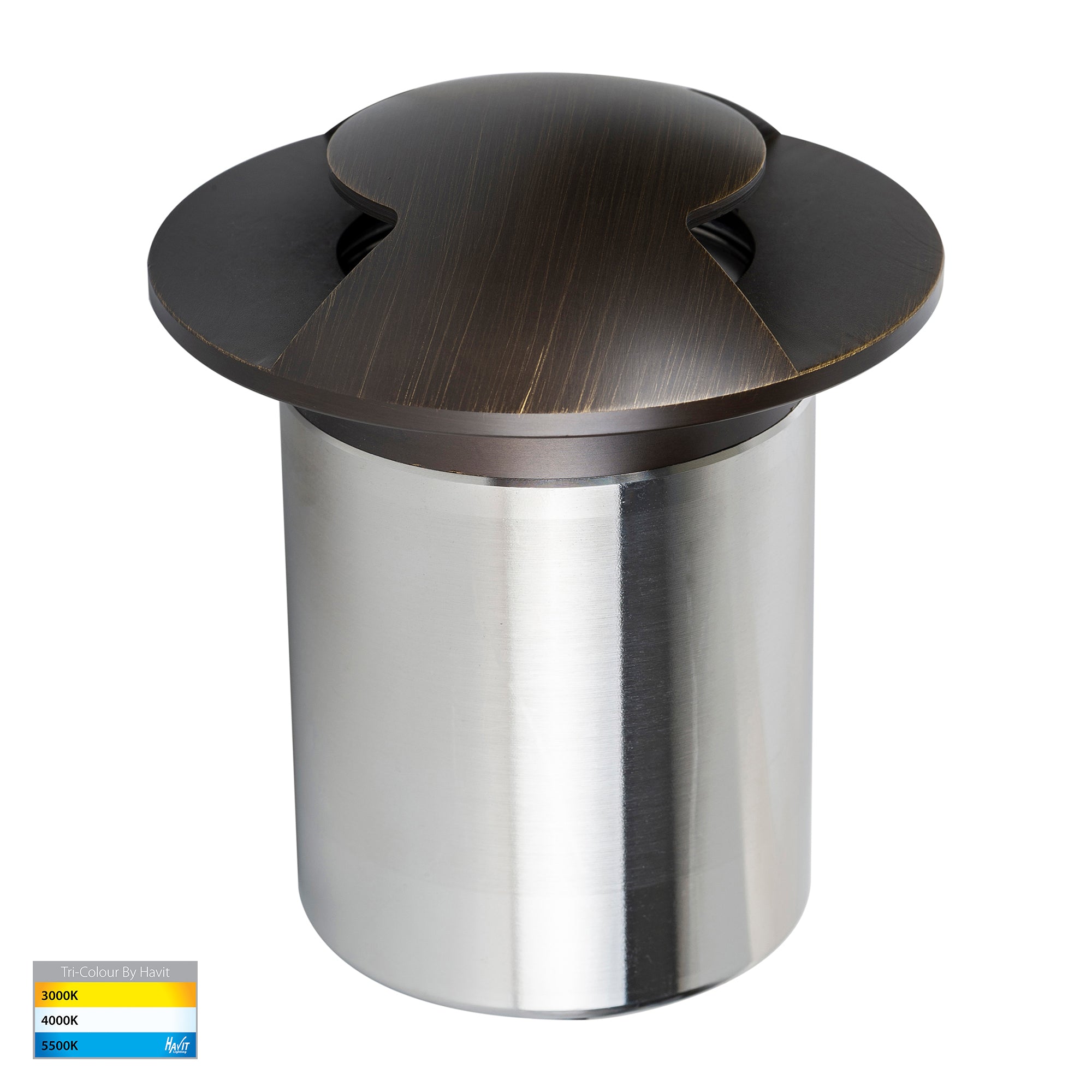 HV19072T-AB - Viale Antique Brass TRI Colour LED Double Driveway Light