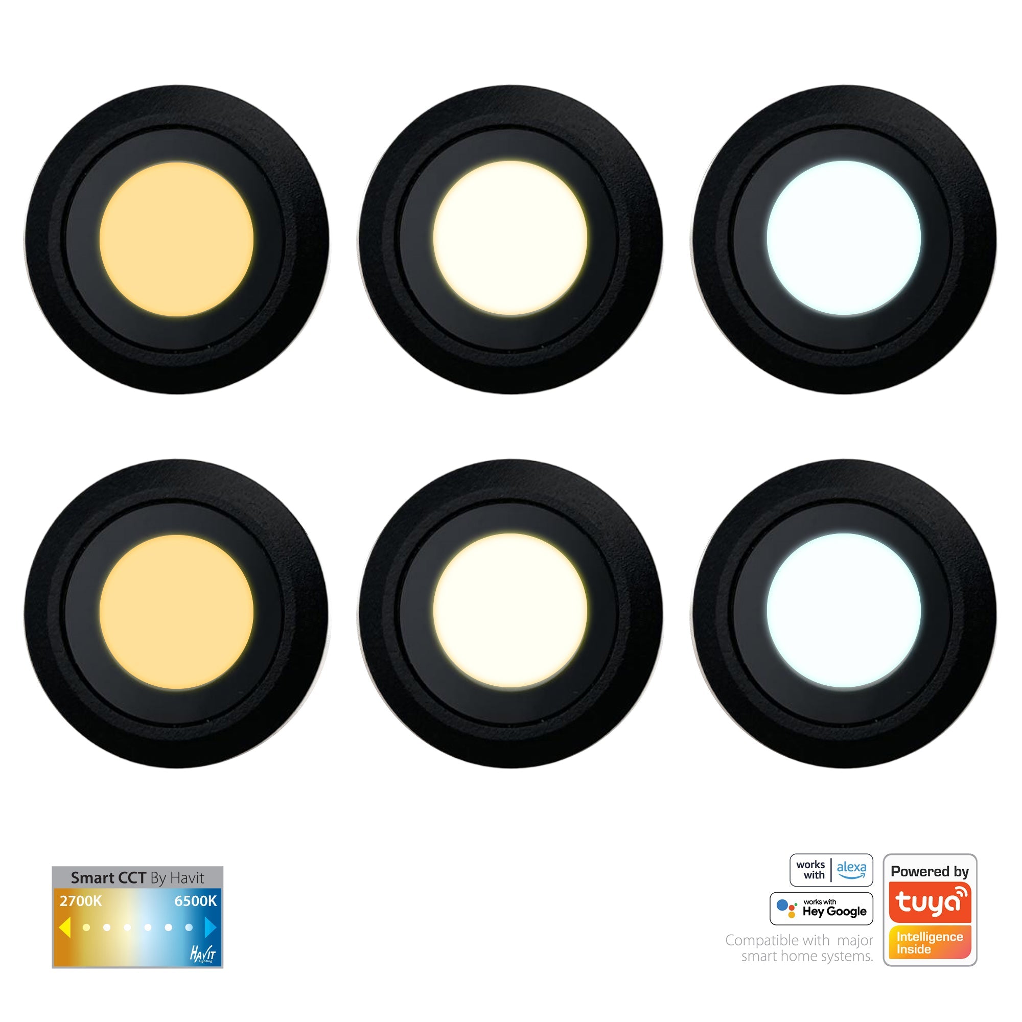 HV2826CCT-BLK | HV28261CCT-BLK - Flame 316 Stainless Steel Black CCT Deck Lights