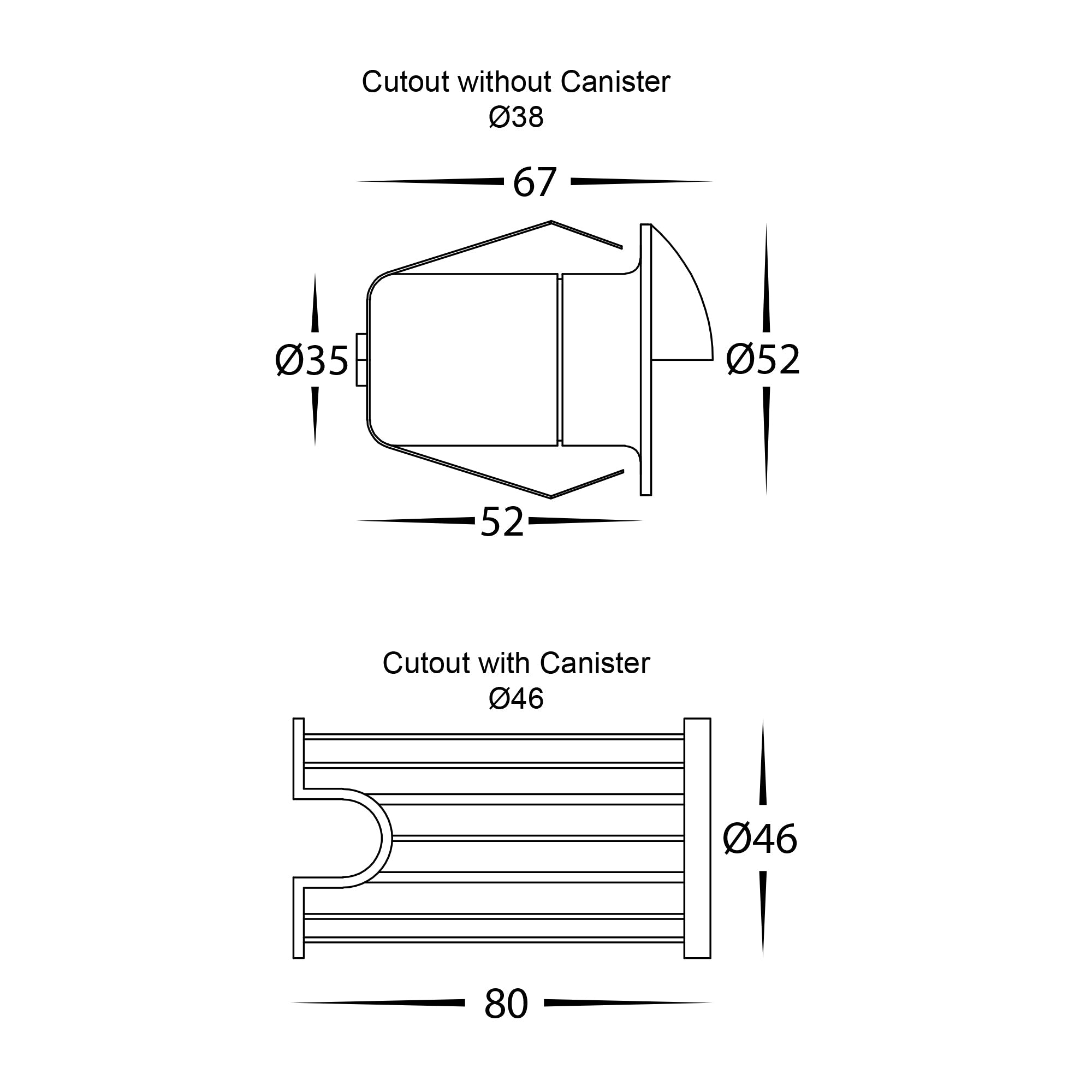 HV2883T-BLK-12V -  Elite Black Aluminium LED Wall or Step Light with Eyelid