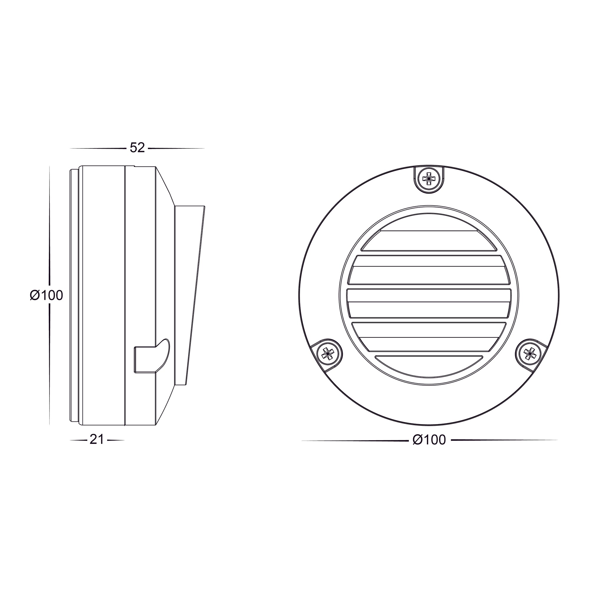 HV2905T-12V - Pinta 316 Stainless Steel Louvered Step Lights