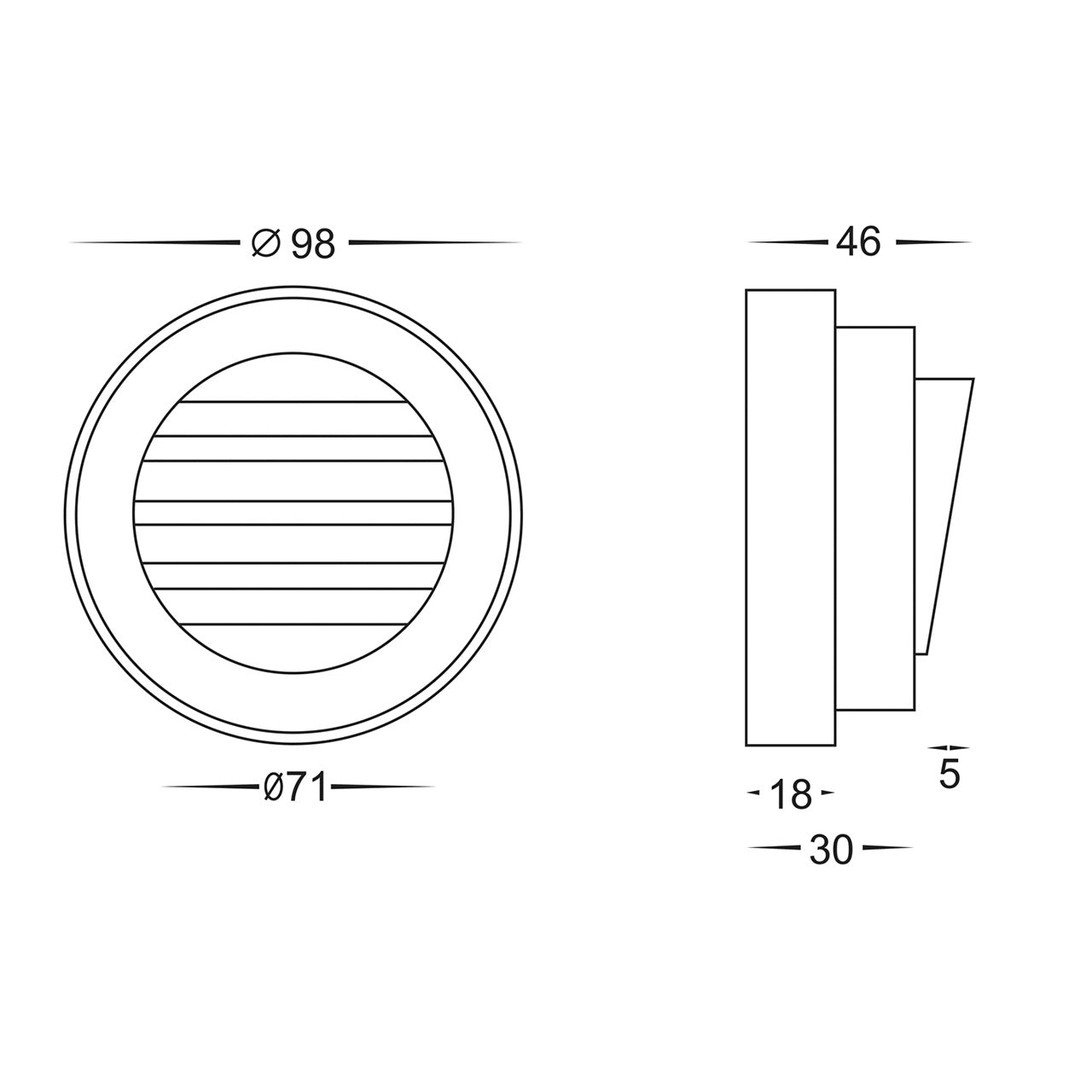 HV2925T-12V-WHT - Pinta White Louvered Step Lights