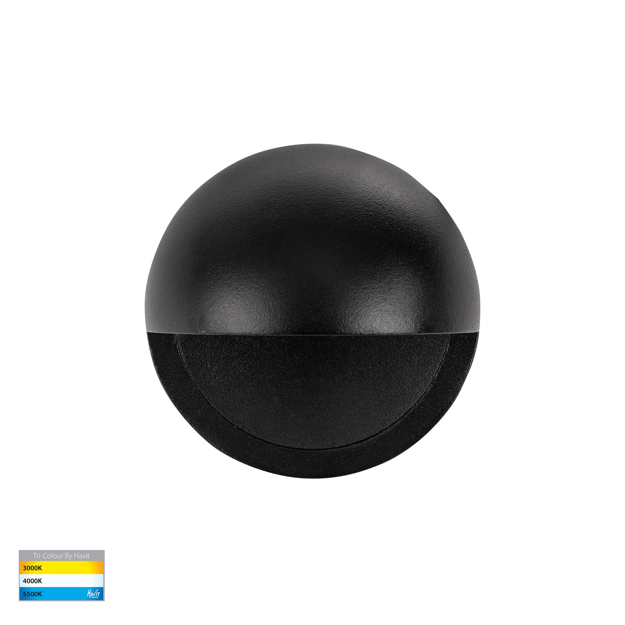 HV2927T-BLK-12V | HV2927T-BLK-240V - Veko Black Step Lights with Eyelid