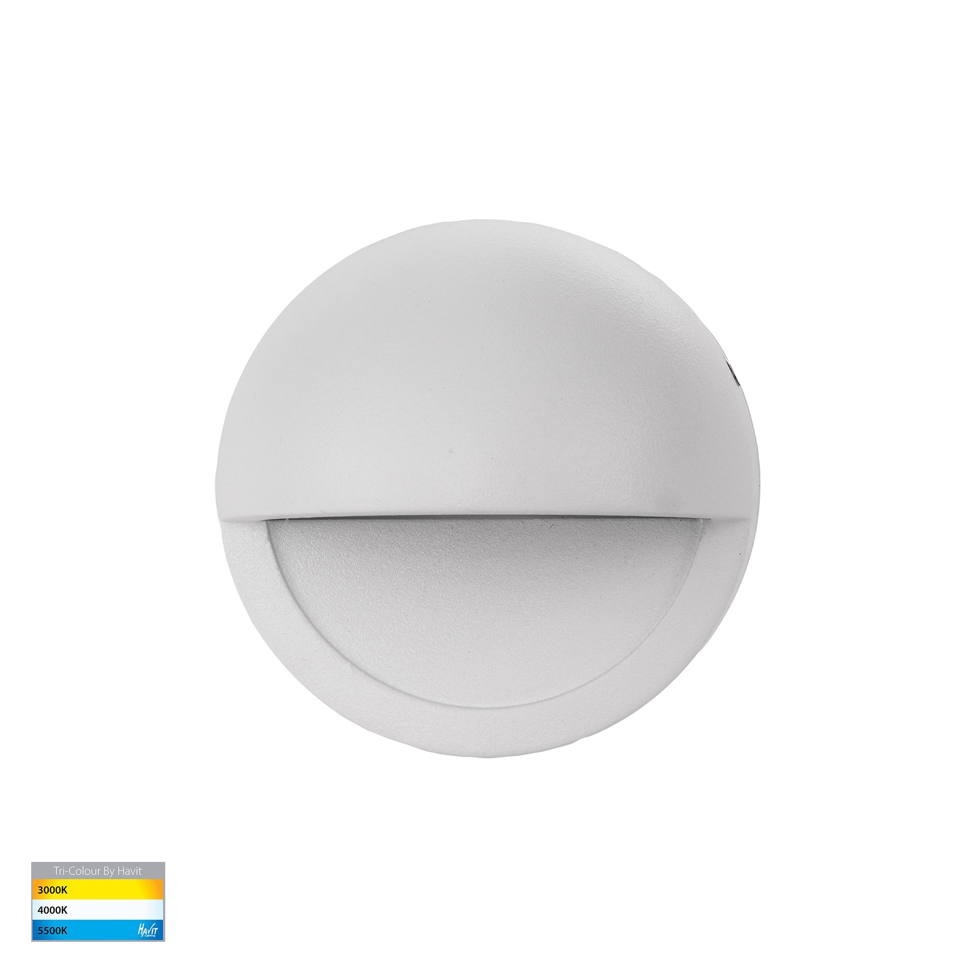 HV2927T-WHT-12V | HV2927T-WHT-240V - Veko White Step Lights with Eyelid