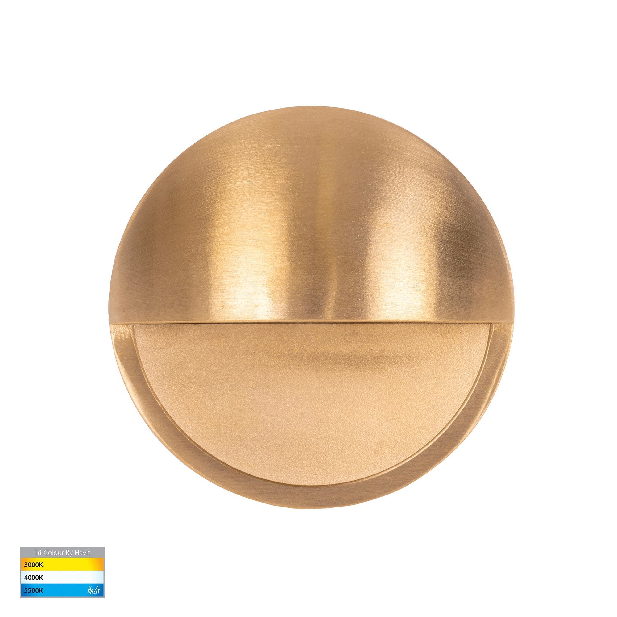 HV2928T-BR-12V | HV2928T-BR-240V - Veko Solid Brass Step Lights with Eyelid