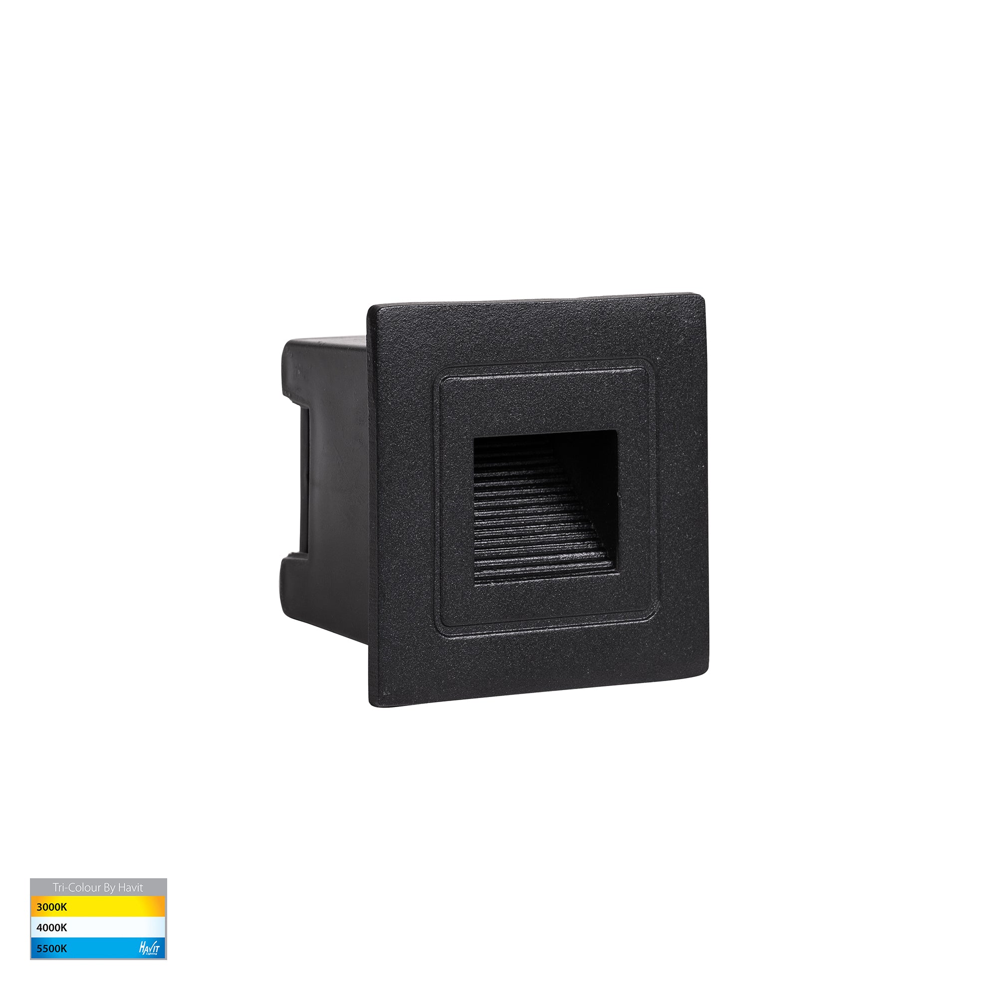 HV3111T-BLK-12V - Trin Black Small Square Recessed LED Step Light