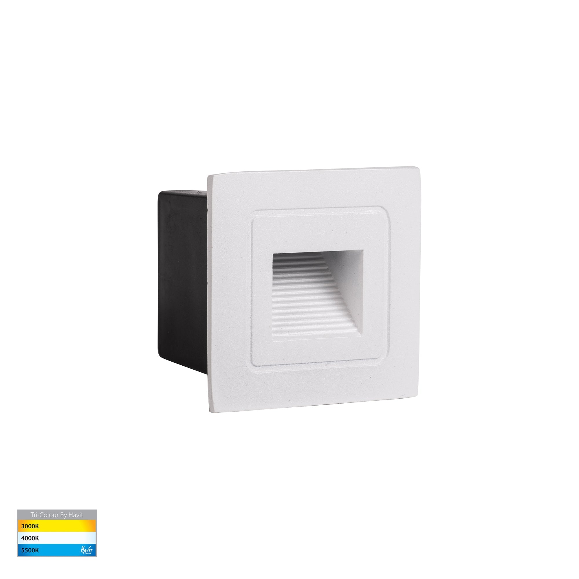 HV3111T-WHT-12V - Trin White Small Square Recessed LED Step Light
