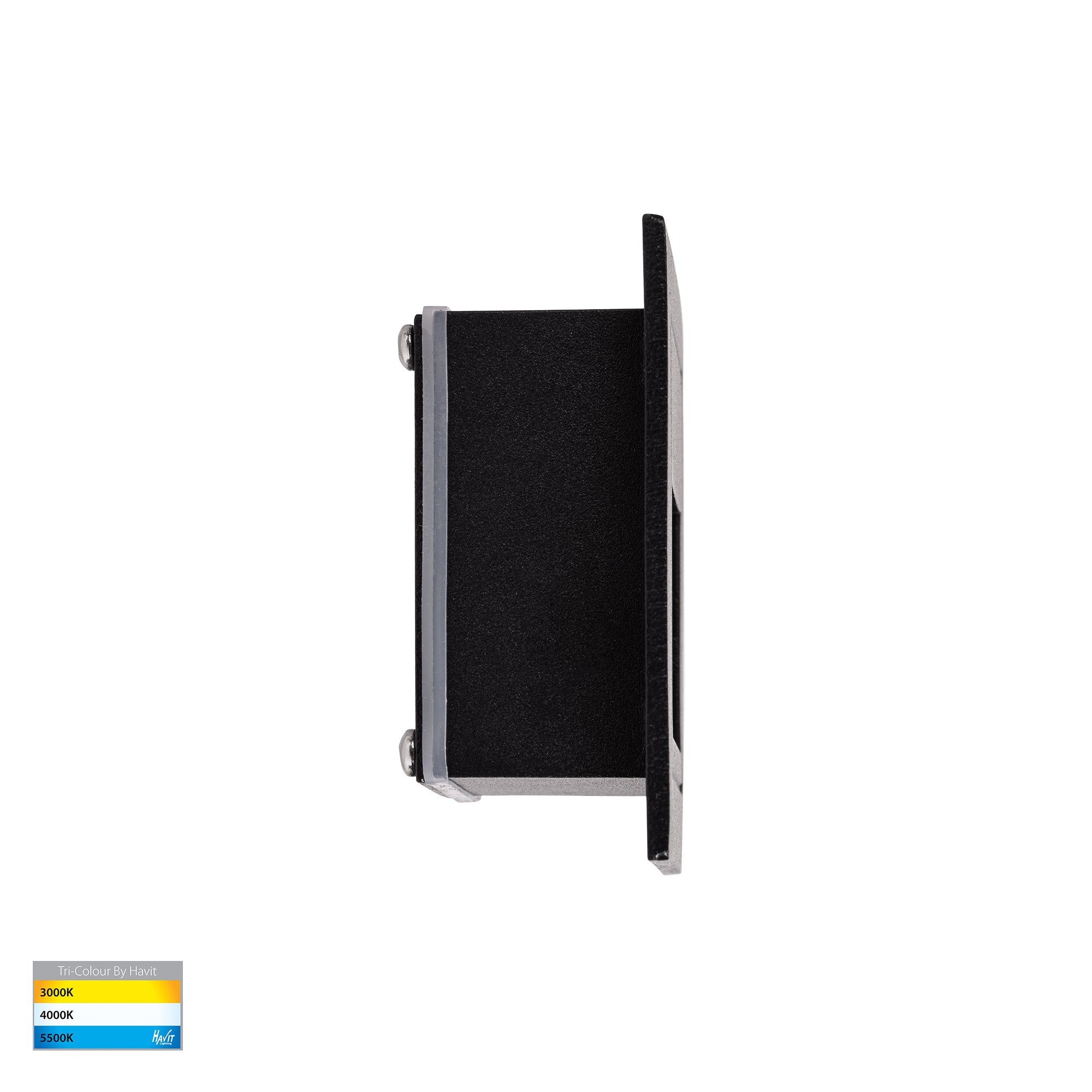 HV3112T-BLK-240V | HV3112T-BLK-12V - Trin Black Square Recessed LED Step Light