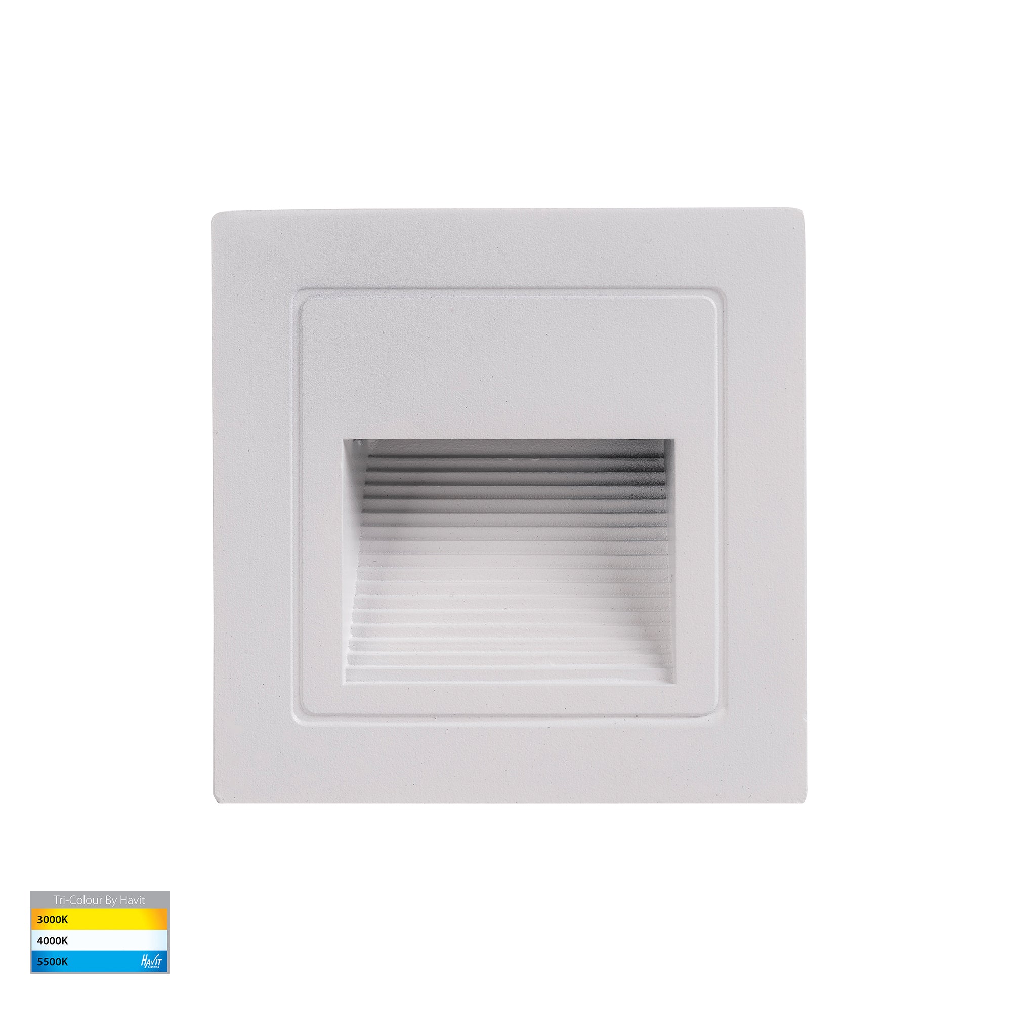 HV3112T-WHT-240V | HV3112T-WHT-12V - Trin White Square Recessed LED Step Light