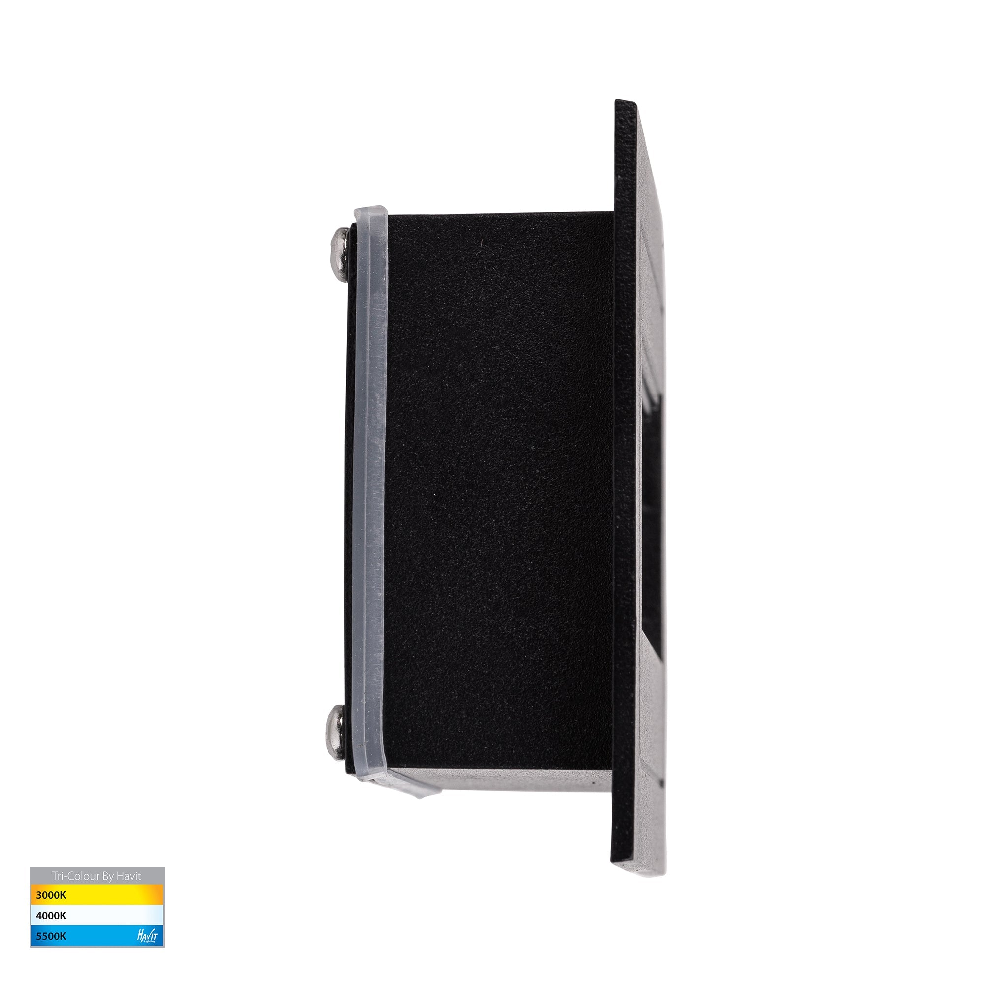 HV3113T-BLK-240V | HV3113T-BLK-12V - Trin Black Rectangular Recessed LED Step Light