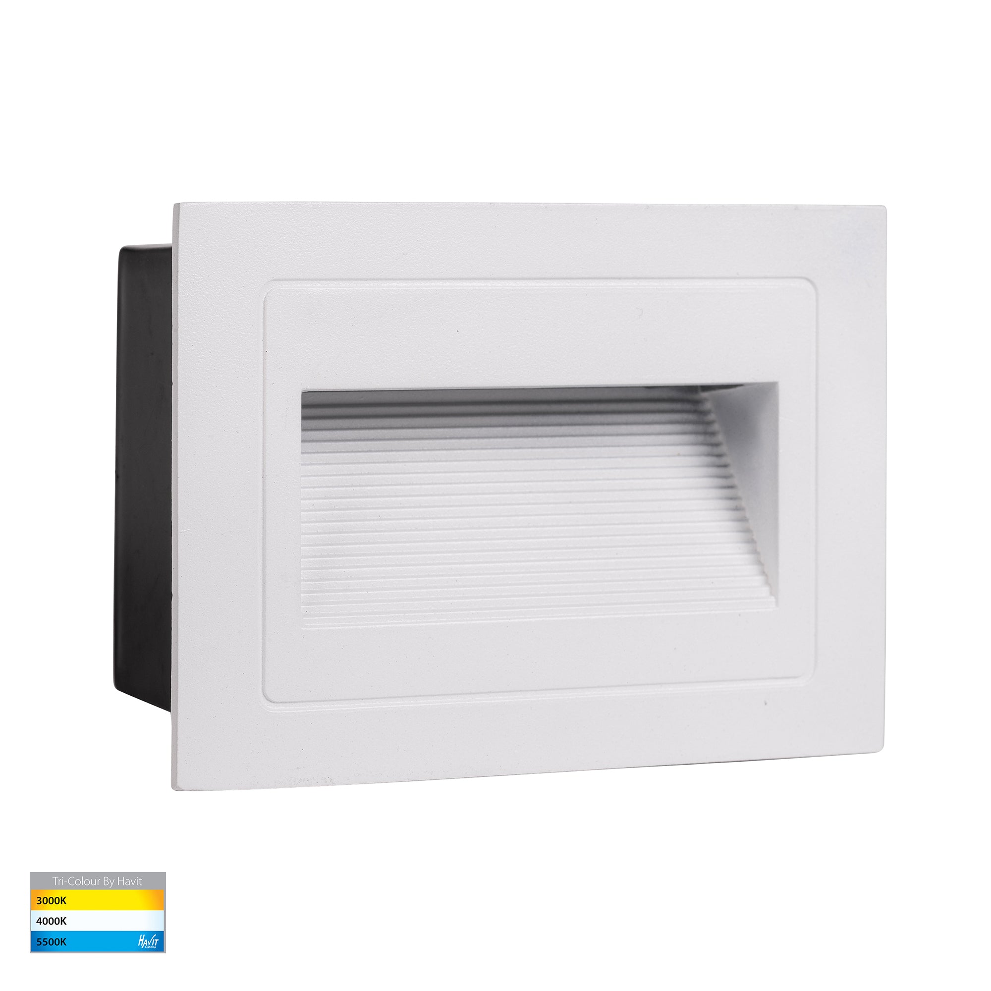 HV3113T-WHT-240V | HV3113T-WHT-12V - Trin White Rectangular Recessed LED Step Light