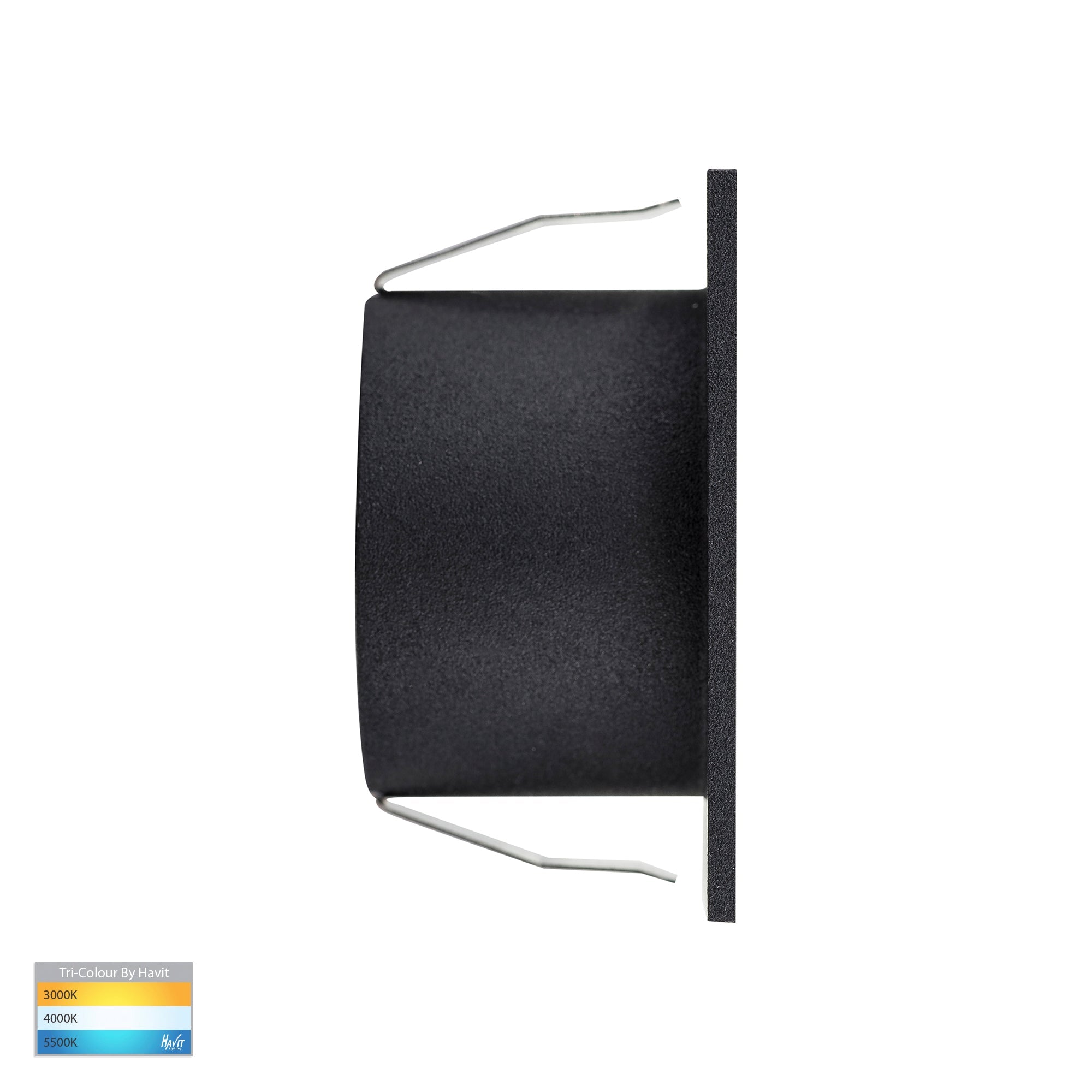 HV3216T-BLK-12V - Mini Reces Black Square TRI Colour Recessed LED Step Light