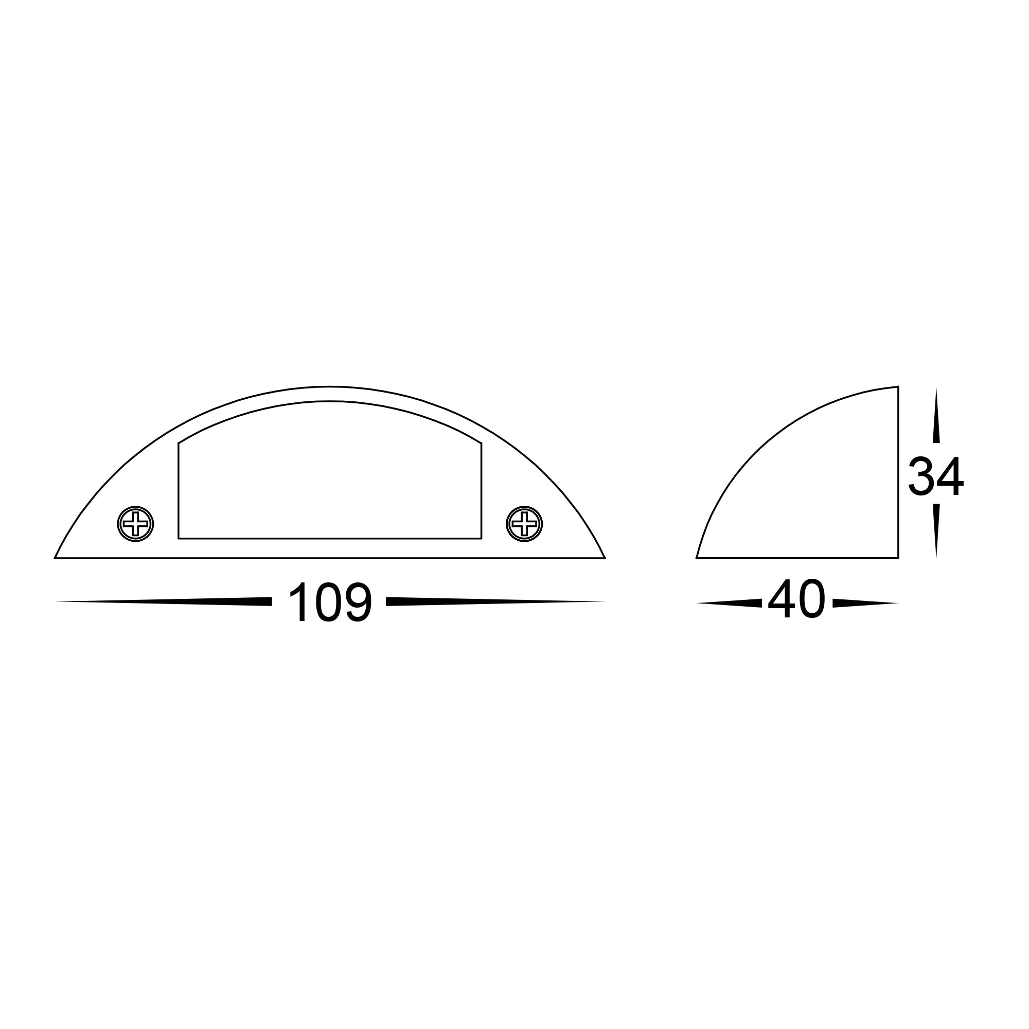 HV3251T-WHT-12V - Curva White LED Step Light